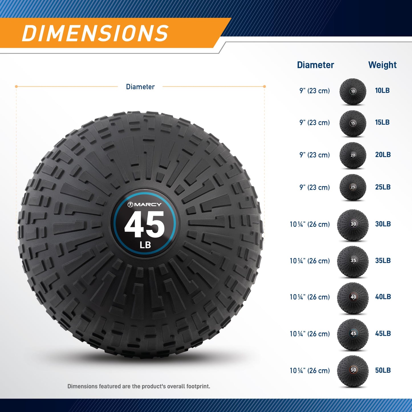 Marcy 35 lb Slam Ball Dead Weight, Sand-Filled Medicine Ball with Durable PVC Shell & Textured Grip – Non-Bounce Workout Ball for Slams, Tosses, Core & Full Body Training MCSB-035