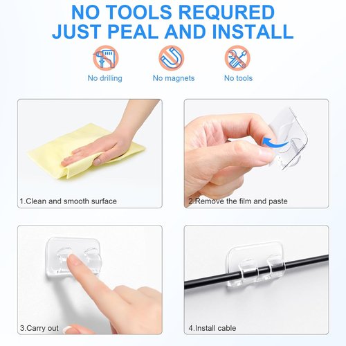 Hetyue Heavy-Duty Outdoor String Light Hooks - 66Pcs Waterproof Adhesive Clips for Christmas Lighting