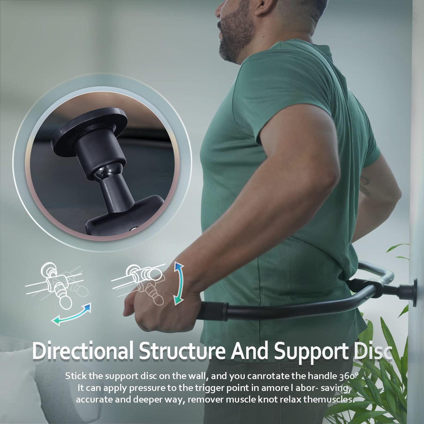 Strict Trigger Point Massage Cane Back and Neck Massager for Muscle Pain Relief and Self-Massage Therapy ，Handheld Back, Neck, Shoulder, Leg ，Foot， Full Body Deep Tissue Pressure Point Tool （ Black）