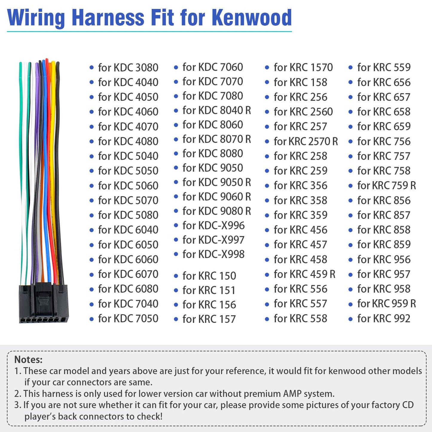 16-Pin Kenwood ISO Stereo Wiring Harness Adapter for Car Radios
