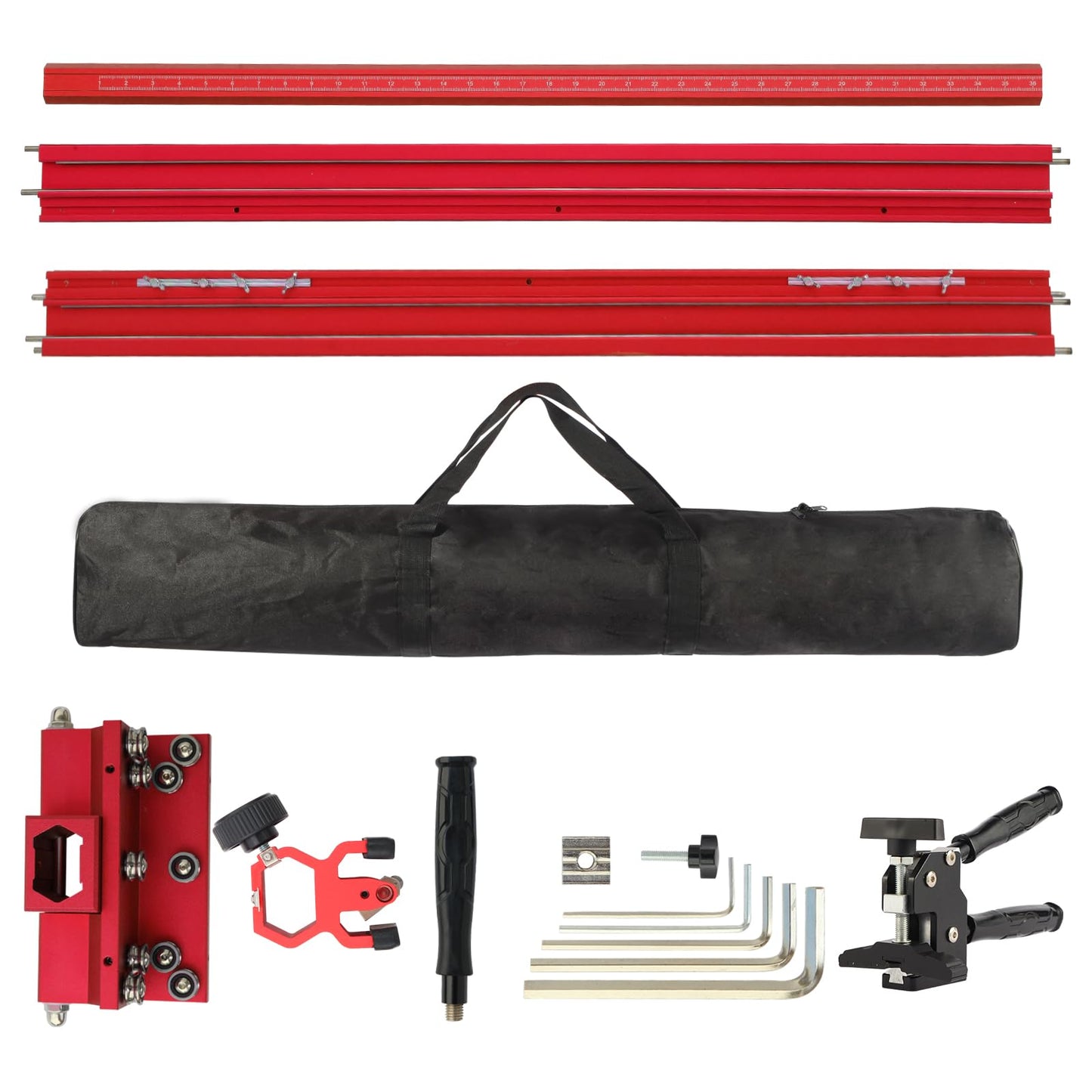 Red Manual Manual Tile Cutter –Professional Large Tile Cutter Tool – Portable 71" (1.8 m) Guide, Max Cutting Width 35.4" (90 cm), Ideal for Contractor