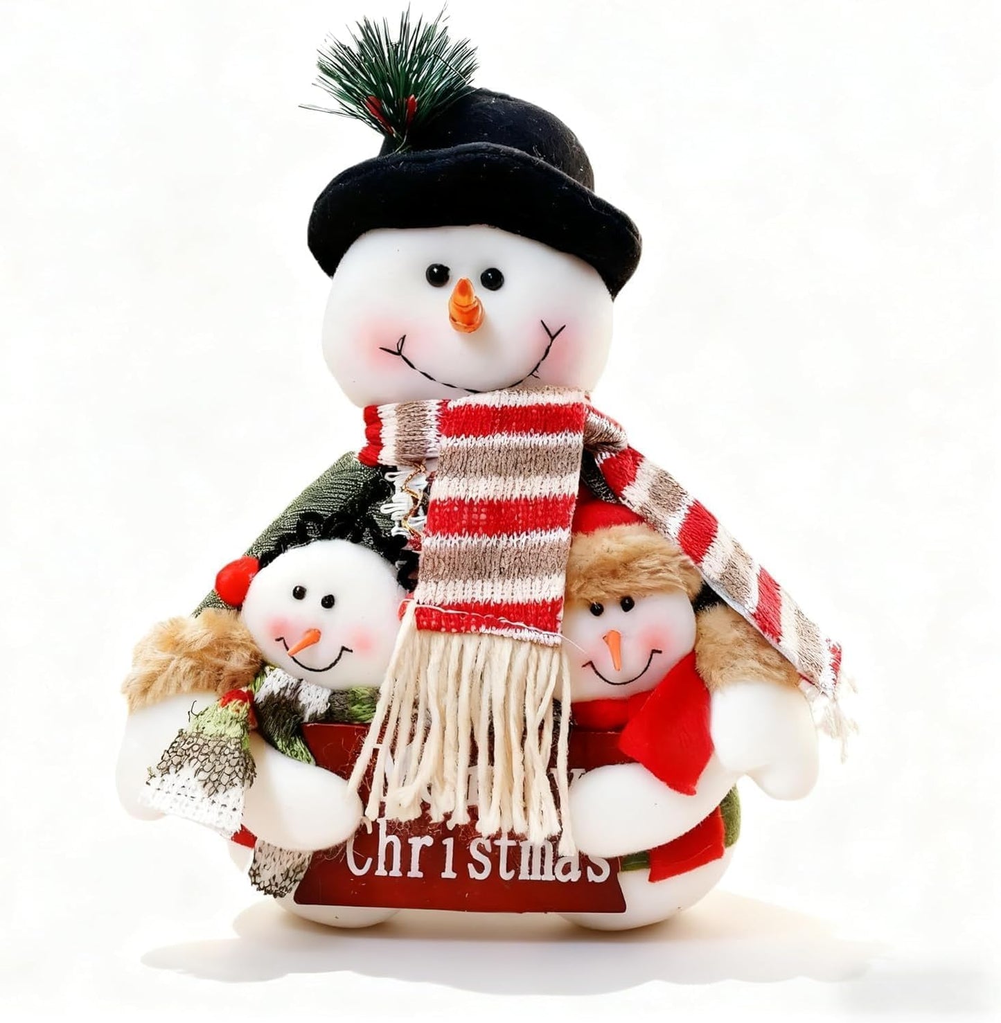 Skiennix 12-Inch Plush Snowman Decor - Adorable Indoor Christmas Decoration for Office & Home