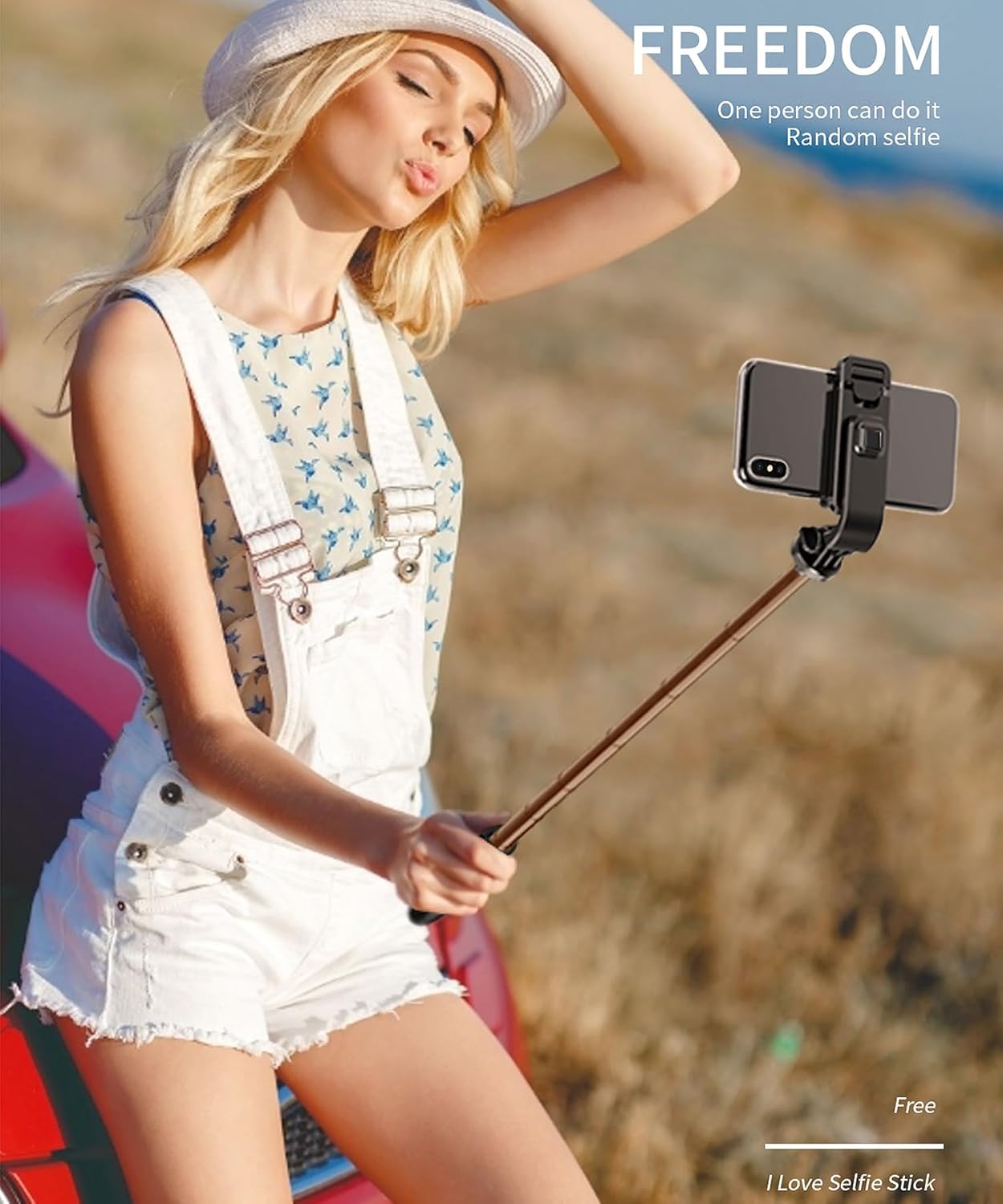 BGJOY Selfie Stick Tripod Extendable Phone Tripod Stand with Wireless Remote Portable Lightweight Video Recording
