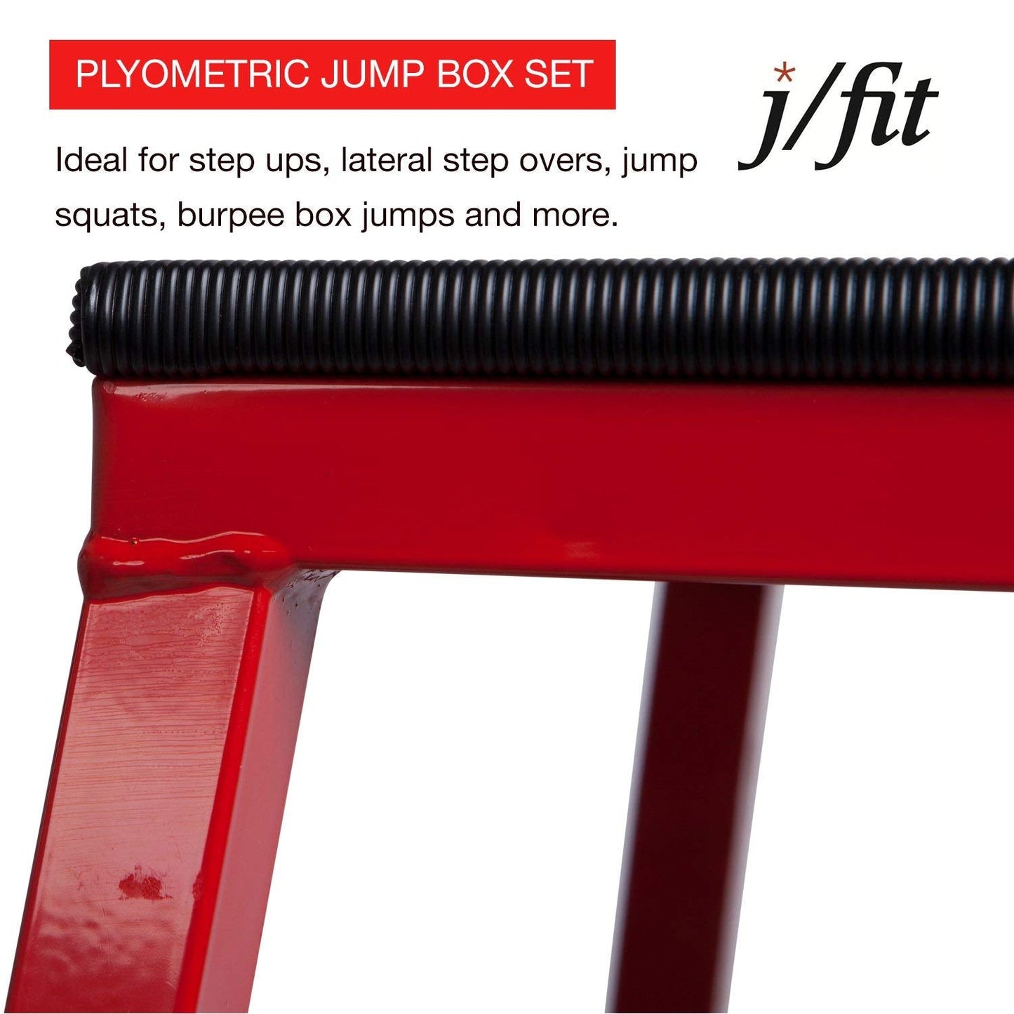 JFIT Plyometric Jump Box - 18", Red/Black