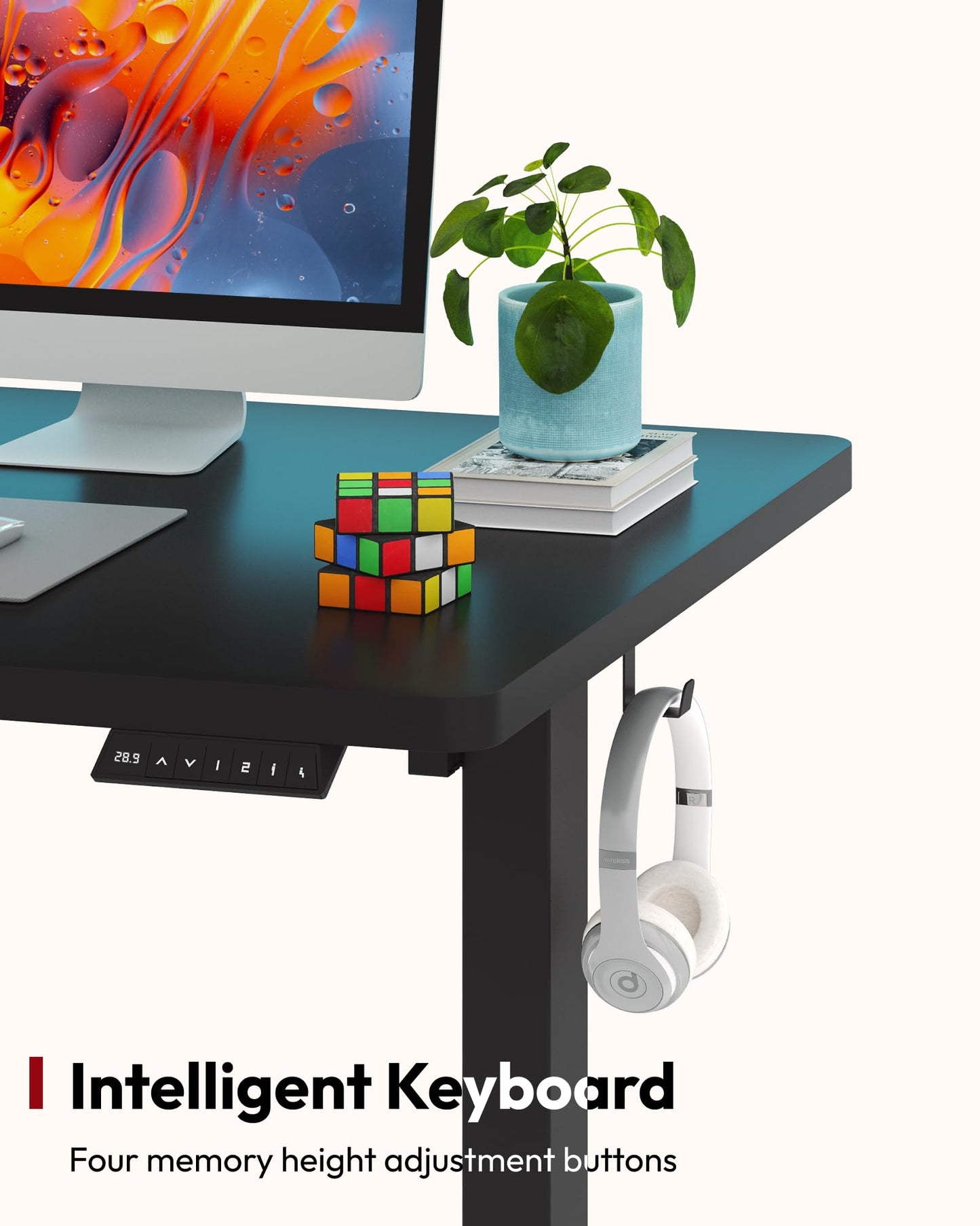 SANODESK Electric Standing Desk, 79 x 32'' Height Adjustable Sit Stand Desk with Large Splice Board Desktop Ergonomic Memory Presets Computer Workstations for Home Office, Black Frame/Black Top