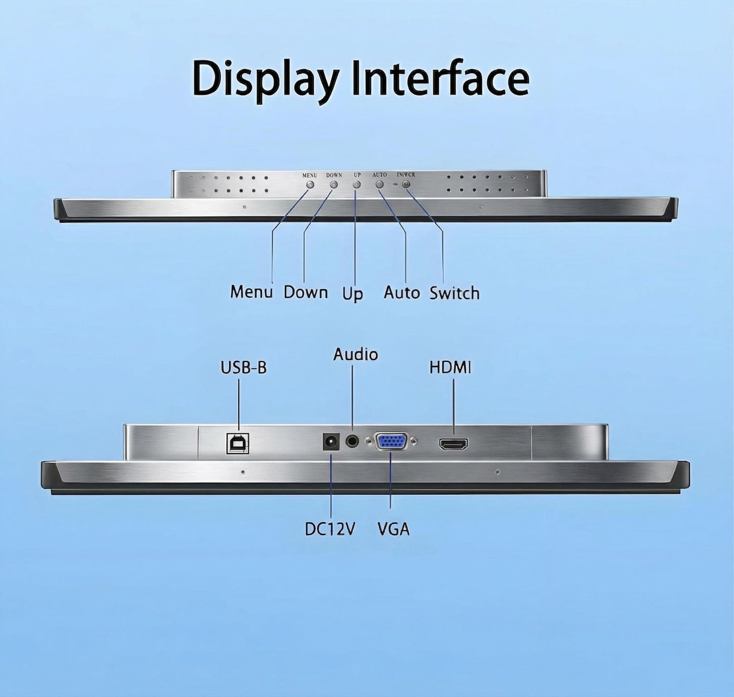 RIUIIN 10.1 Inch Industrial Open Frame Touch Monitor, 10-Point Multi-Touch Industrial Display,1280x800 Resolution Waterproof,VESA+Panel Mount, for Kiosk, Automation, POS,Vending.