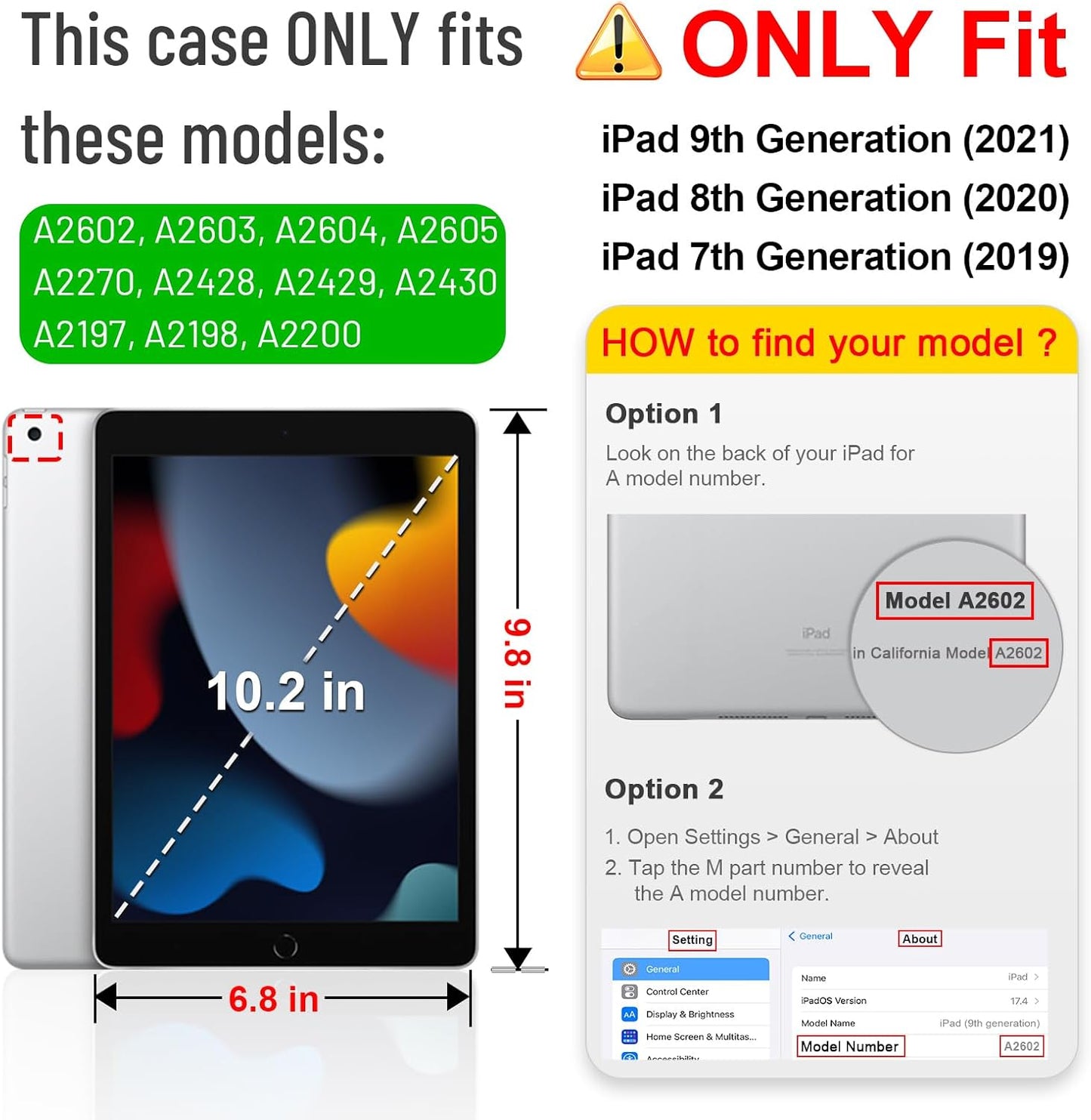 FINTIE 9th (2021) 8th (2020) 7th (2019) 10.2 Inch, Case for iPad Generation / Generation / Gen Fully-Body Rugged Heavy