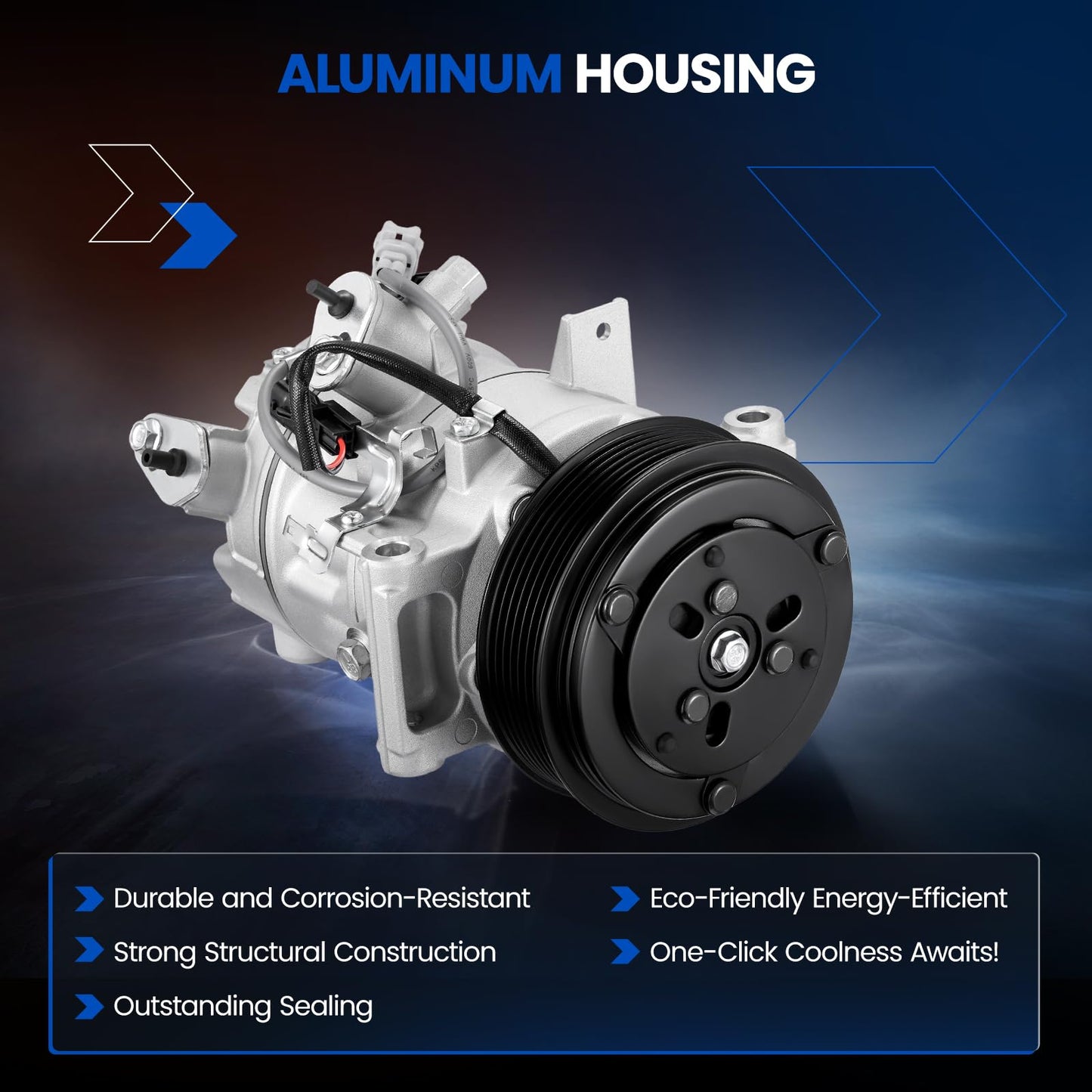 SYKRSS 98588 Air Conditioning AC Compressor with Clutch Compatible with Infiniti Q50 2016-2024 3.0L, for Q50 2014-2015 3.7L, for Q60 2017-2022 3.0L, Compatible with Nissan 370Z 2019-2020 3.7L