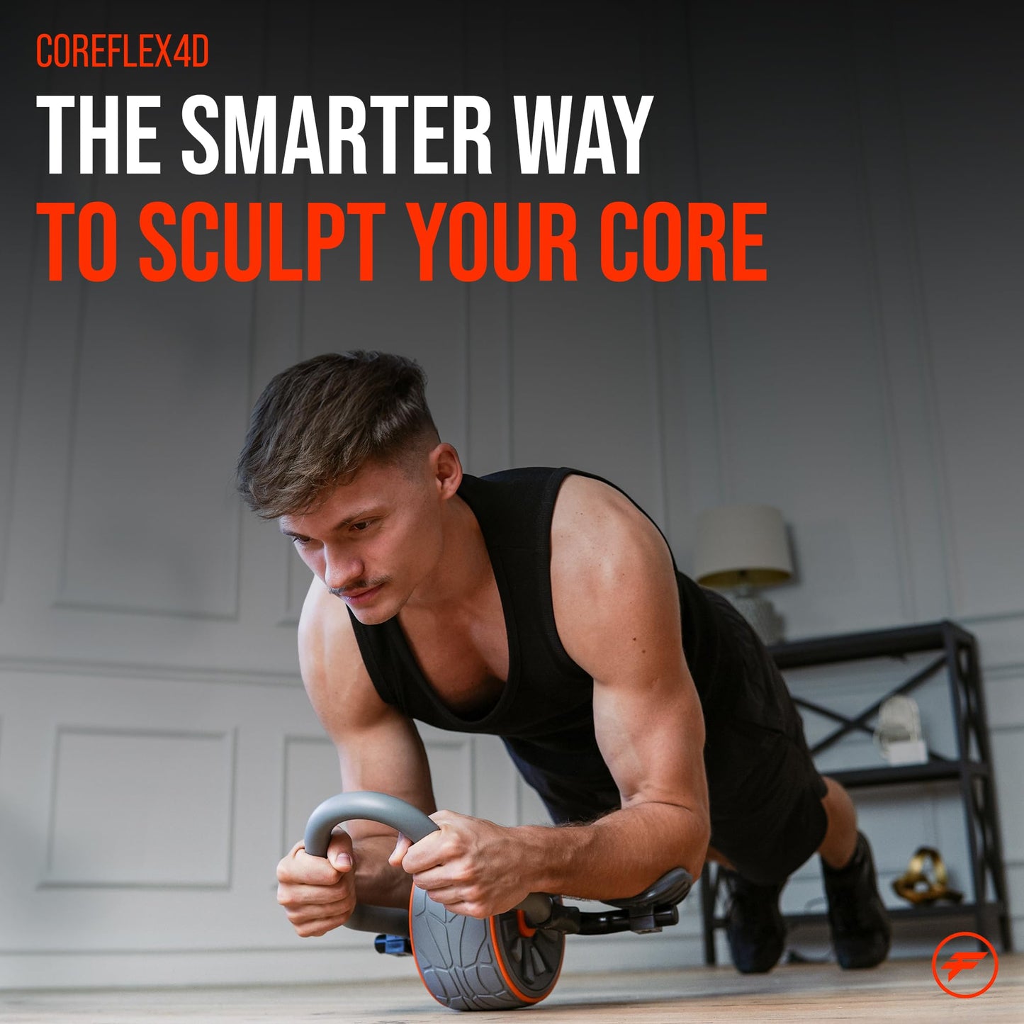 Fitness Hardware CoreFlex4D Ab Roller Wheel with Elbow Support – Dynamic 4D Core Workout Equipment for Abs, Obliques & Stability – Heavy Duty Home Gym Ab Machine for Strength Training & Full Body Fitness