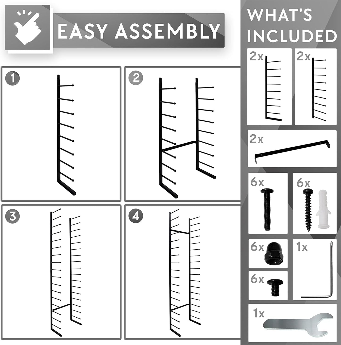 Skiennix Wall Mount Blueprint Holder - 34 Slot Storage Organizer for Posters & Maps | 17 Tiers, Durable Design