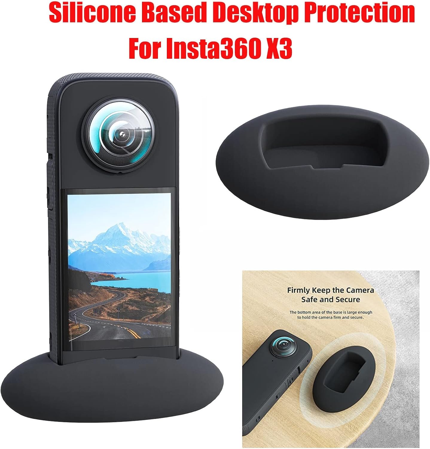 SWITMH Insta360 X3 Silicone Based Desktop Protection for Panoramic Action Camera Accessories Silicone Base