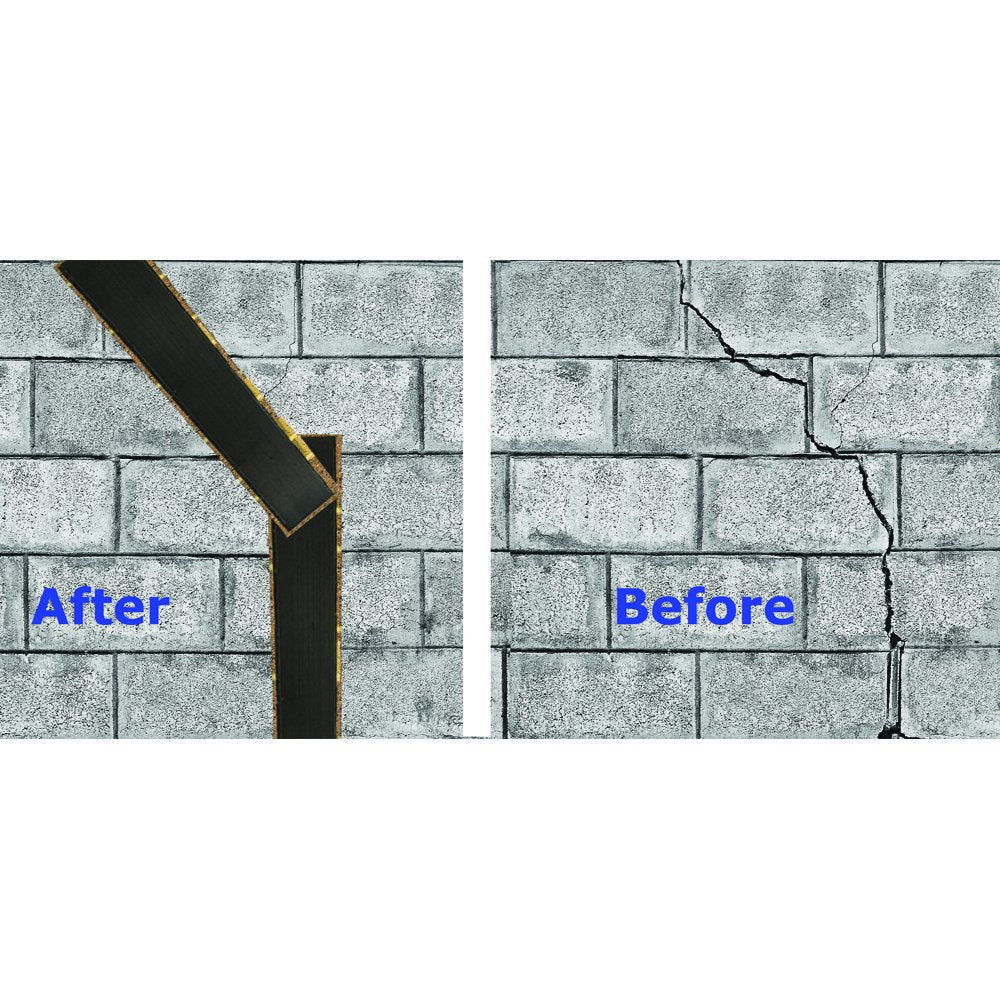 100 ft - Carbon Fiber-Basement Wall Crack Repair Kit - Carbon Fiber Foundation Wall Repair - Easy to use Includes Instructions