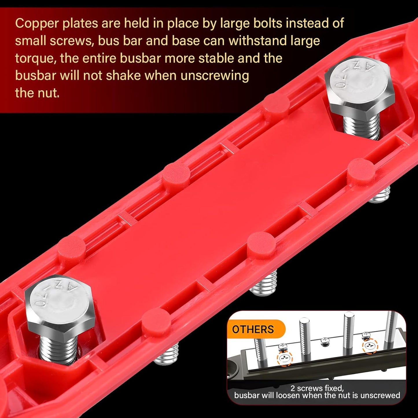 12V 150A 5/16" 12-48V FEITON Power Distribution Block, Bus Bar, Studs Terminal Strip, Heavy Duty Terminal Block