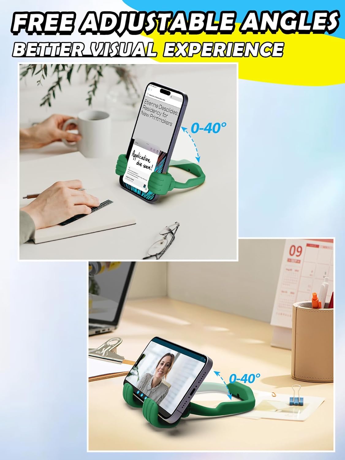CALDEVER Gifts for Teens Boys Girls Cell Phone Holder: Mens Gifts for Women Adults Thumbs Up Phone Stand Gifts for Kids