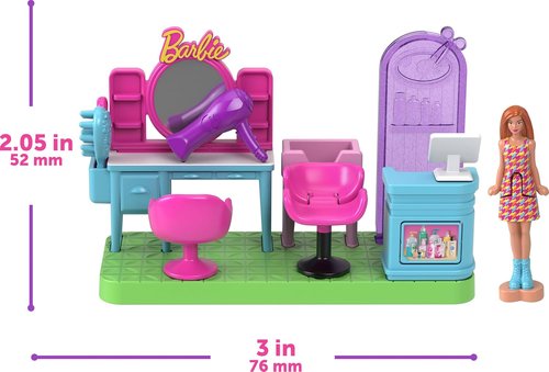 Barbie Mini Land DreamHouse - 3 Playsets with 4 Dolls, Furniture & Accessories | Pet Boutique, Hair Salon & Supermarket