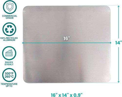 Baker's Secret Cookie Sheet - Pure Aluminum Insulated, Commercial Grade, 16-Inch Extra Thick