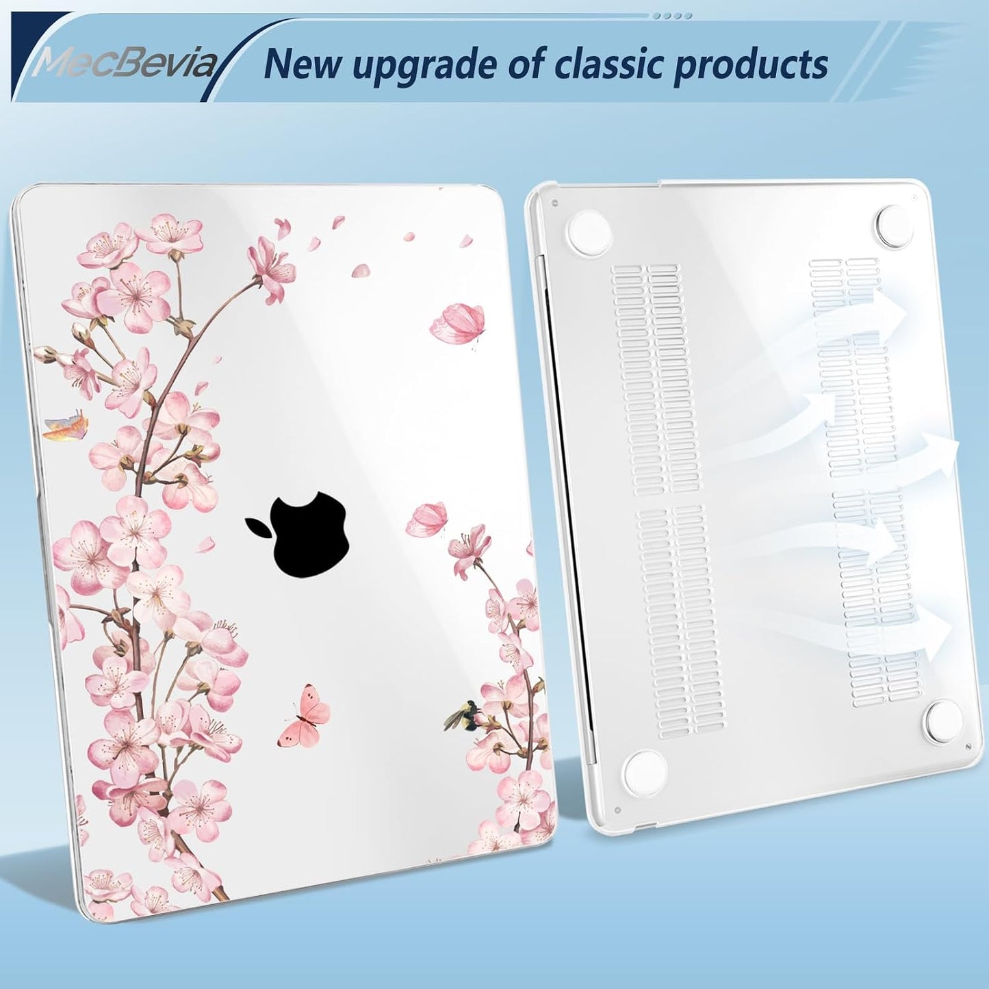 MecBevia 2026 M5 13 inch 2026 2025 2024-2022 M5 A3449 M4 A3240 M3 A3113 M2 A2681, Compatible with MacBook Air Case