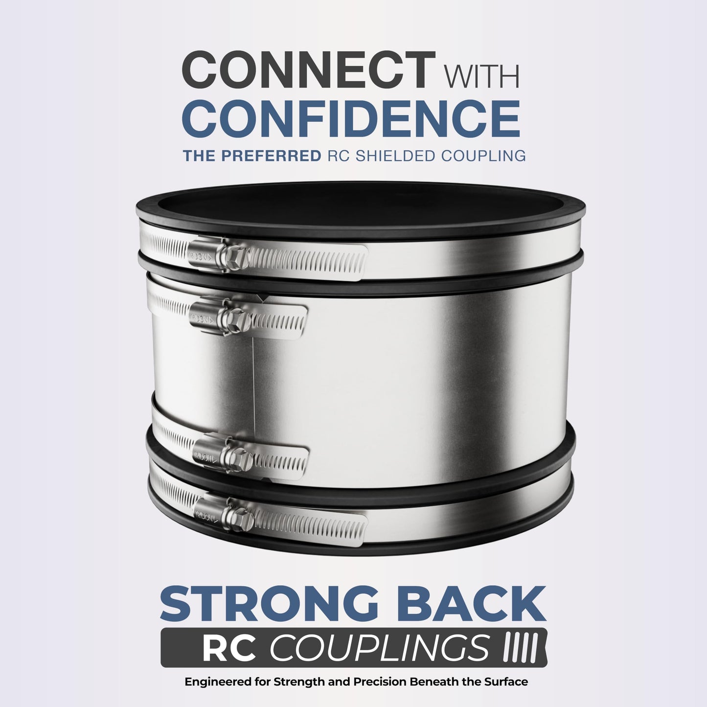 Fernco 1056-88RC Shielded PVC Pipe Coupling for Cast Iron, Plastic or Steel to Cast Iron, Plastic or Steel Plumbing Connections