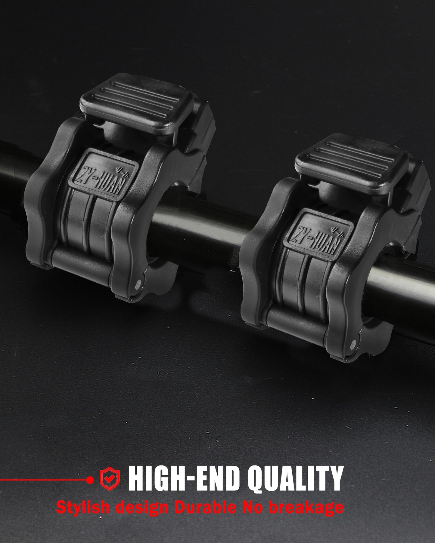 Adjustable Barbell Clips (2-Pack), Fits 0.98-1.1" Olympic & Standard Bars, Secure Locking Collars for Weight Lifting Strength Training (Balck)