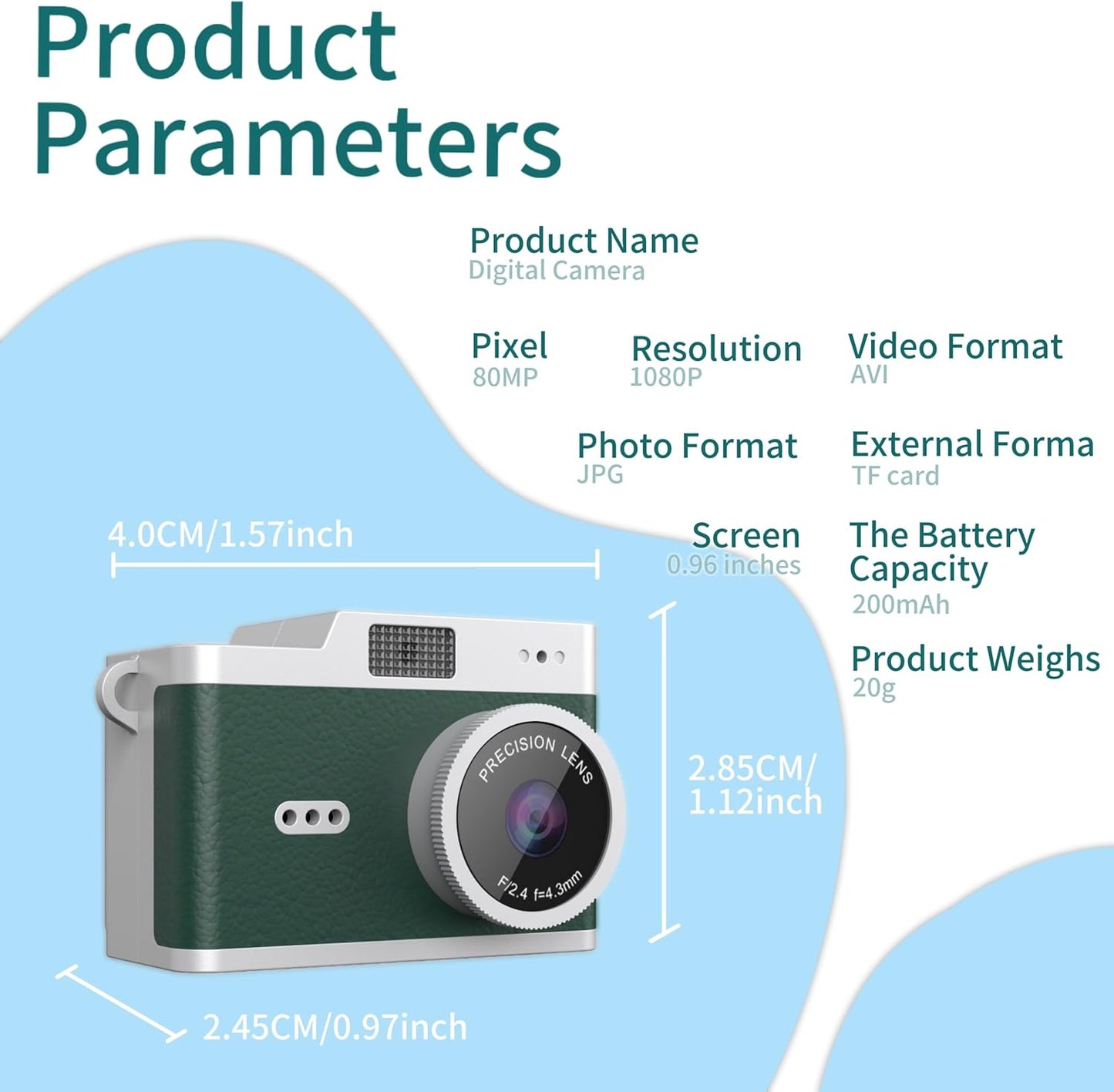 Sumuyo 1080P 32GB Mini Keychain Camera, Tiny Digital Camera, Pocket Video Recorder with Card, Fun Gifts for Kids