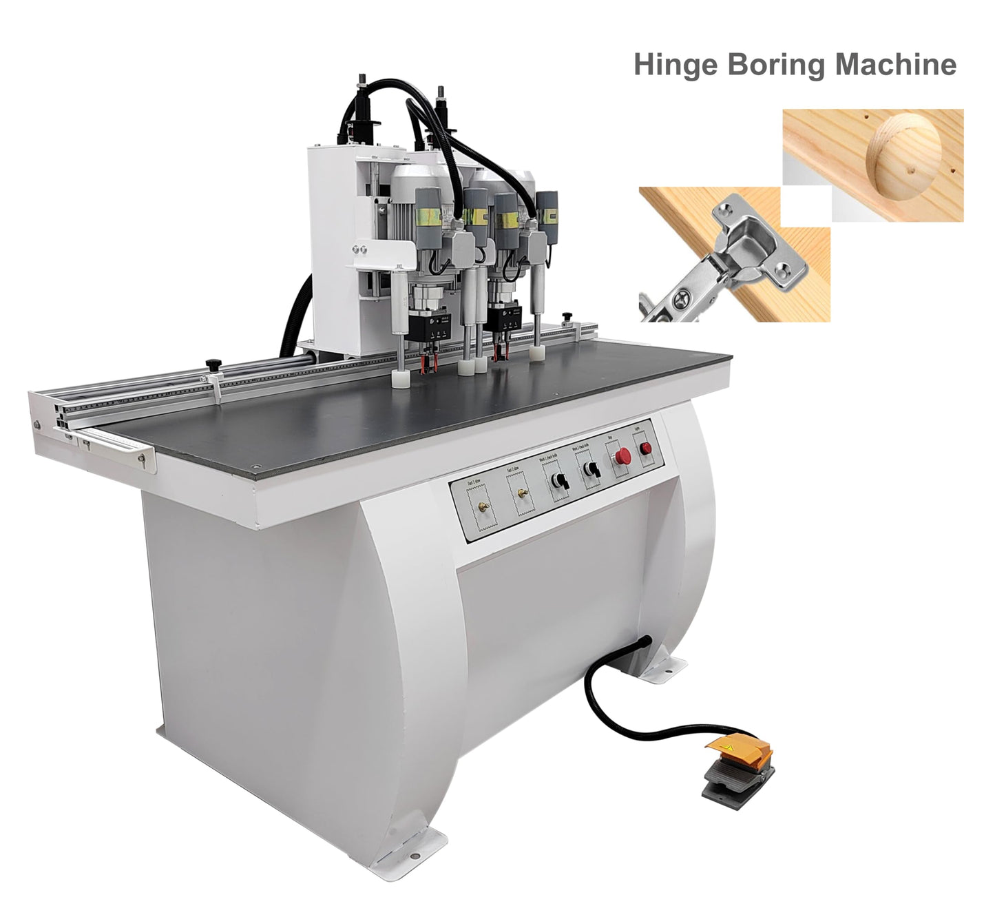 TECHTONGDA Hinge Boring Machine Woodworking Hole Drill Wood Electric Pneumatic Hole Puncher 0-2inch Drilling Depth Double Heads 45-9.5