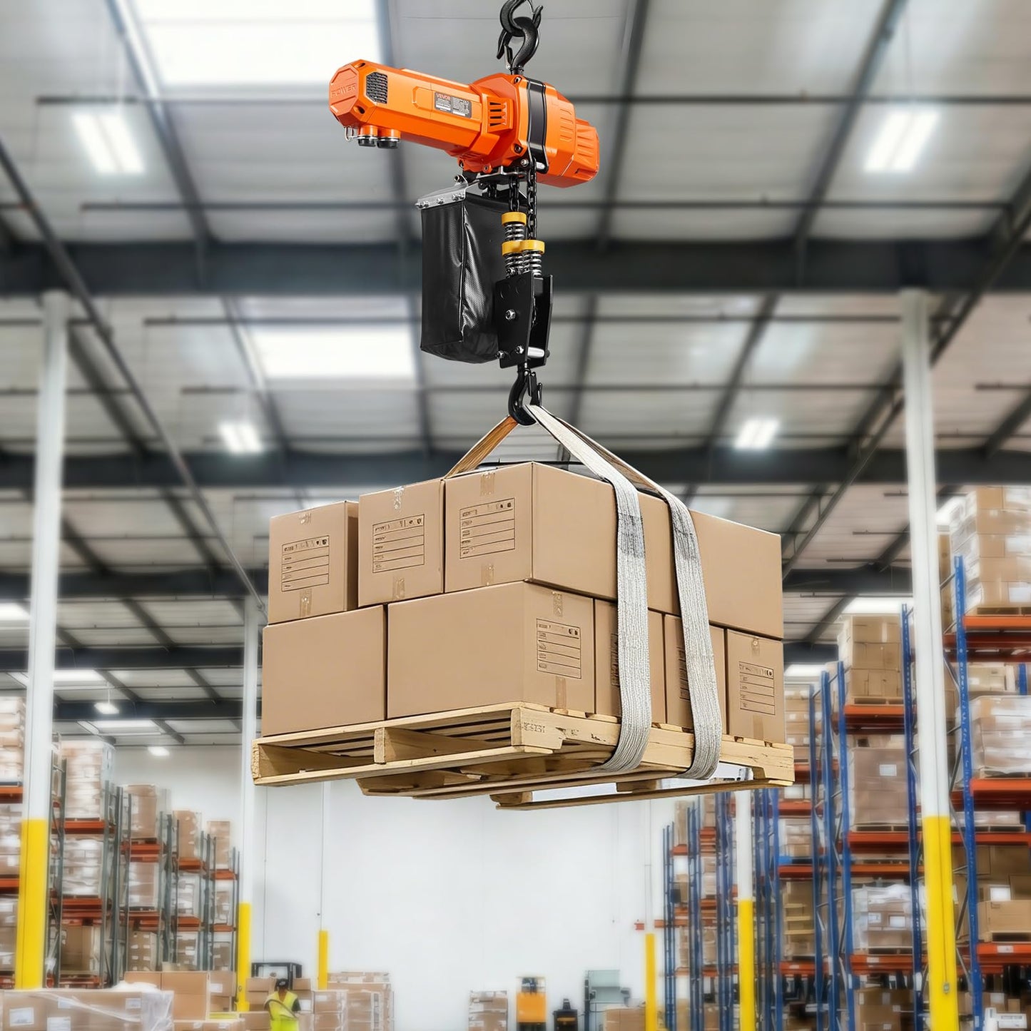 VEVOR 2-Speed Electric Chain Hoist 2200 lbs, 20ft Lifting Height, 120V 60Hz Single Phase Overhead Crane with 15 ft Wired Remote Control, G100 Chain Electric Lift Hoist for Factory, Warehouse, Garage