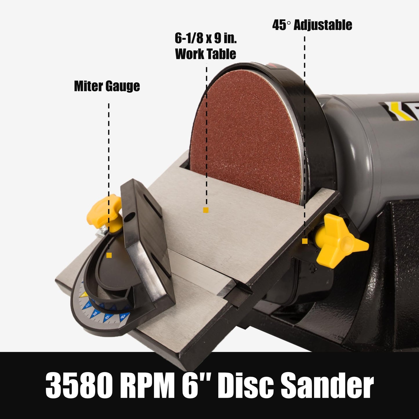 KFMK 2x42 in. Belt Sander & 6" Disc Sander Combo, 3.5Amp Bench & 1/2HP Belt Sander for Woodworking, Metalworking & Knife Making, Sharpening