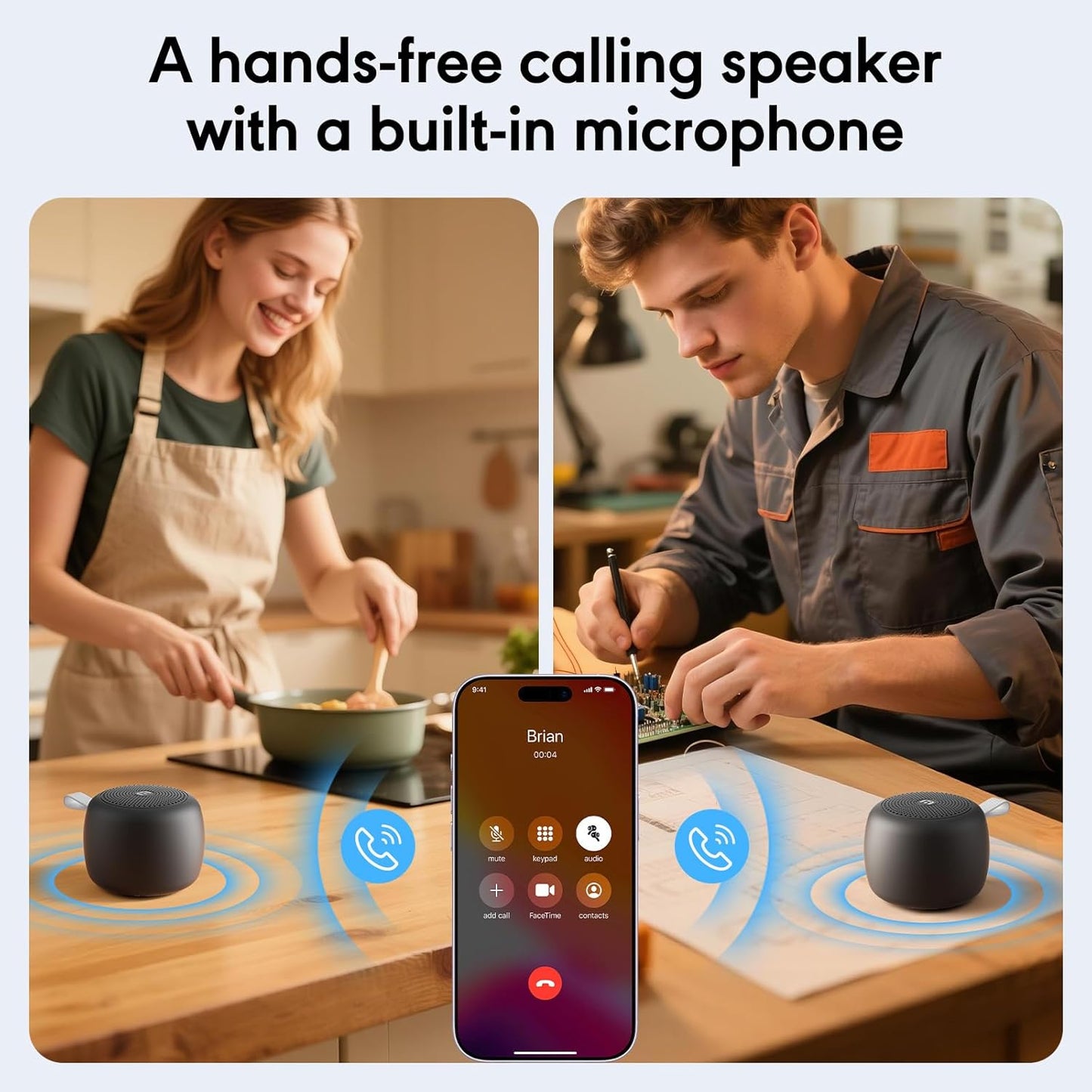 MOMOHO 5.4 10H Portable Bluetooth Speaker, Ultra Compact with Bluetooth & TF Card Slot | Playtime, TWS Stereo