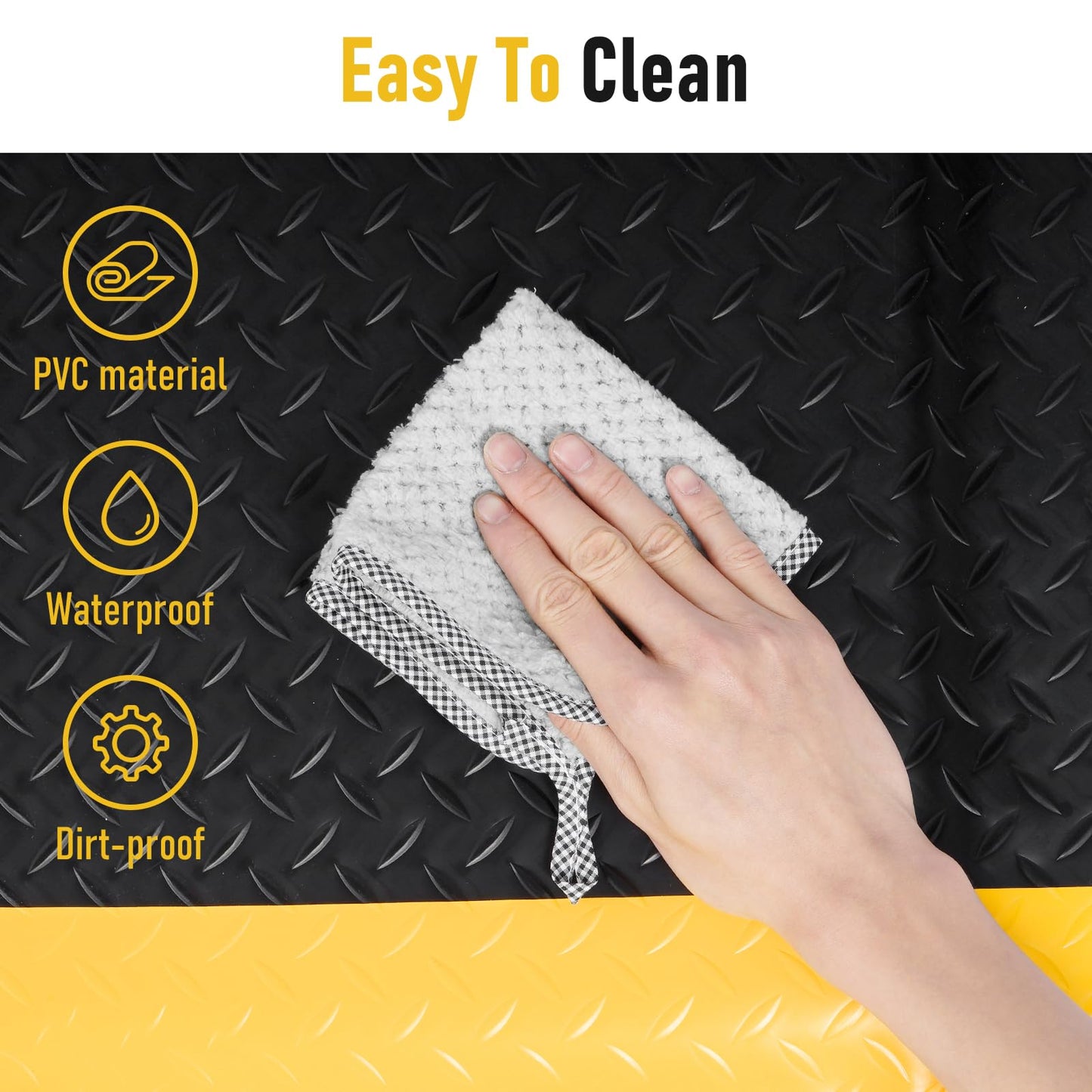 tonchean 3 x 7 FT Anti Fatigue Mats, Extra Thick 15/16" Ergonomic Standing Floor Mat Industrial Working Soft Sponge for Machinist Workshop Garage, Reducing Pressure