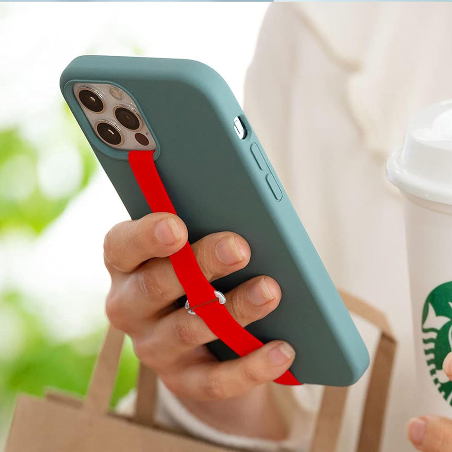 Bilymate (3 Pack) Reusable Silicone Phone Grip Strap - Wireless Charging Compatible, Detachable Loop Holder for iPhone