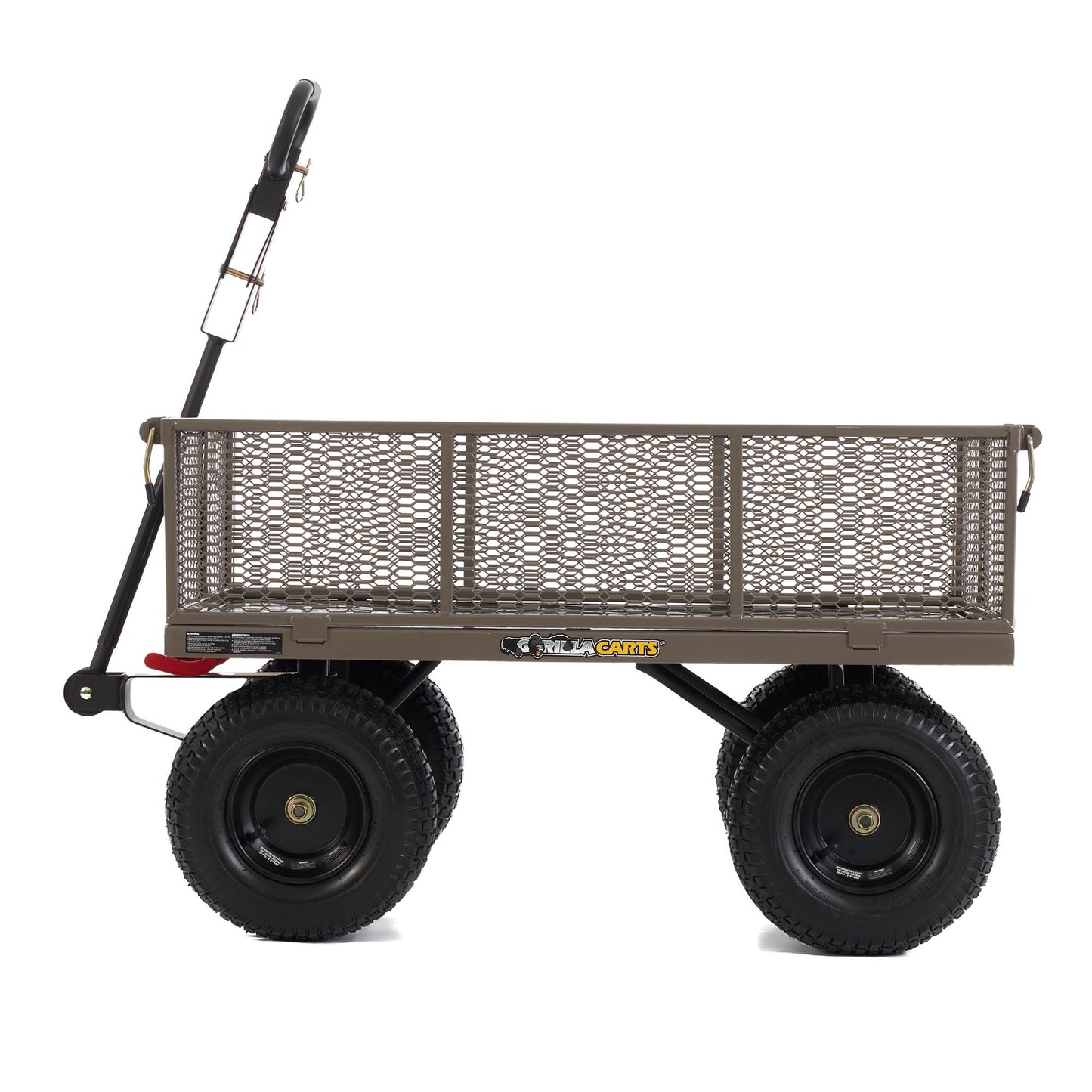 Gorilla Carts Steel Dump Cart, 5 Cu Ft Bed, 1200 lb Load Capacity, Gray – Towable Heavy-Duty Outdoor Utility Wagon with Removable Side Panels for Yard, Lawn, Garden or Landscaping