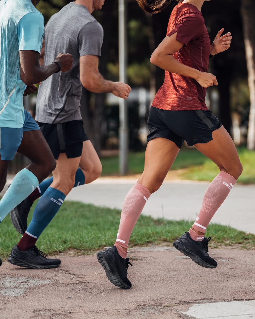 CEP The Run Calf Sleeves 4.0, Pink, Men, V