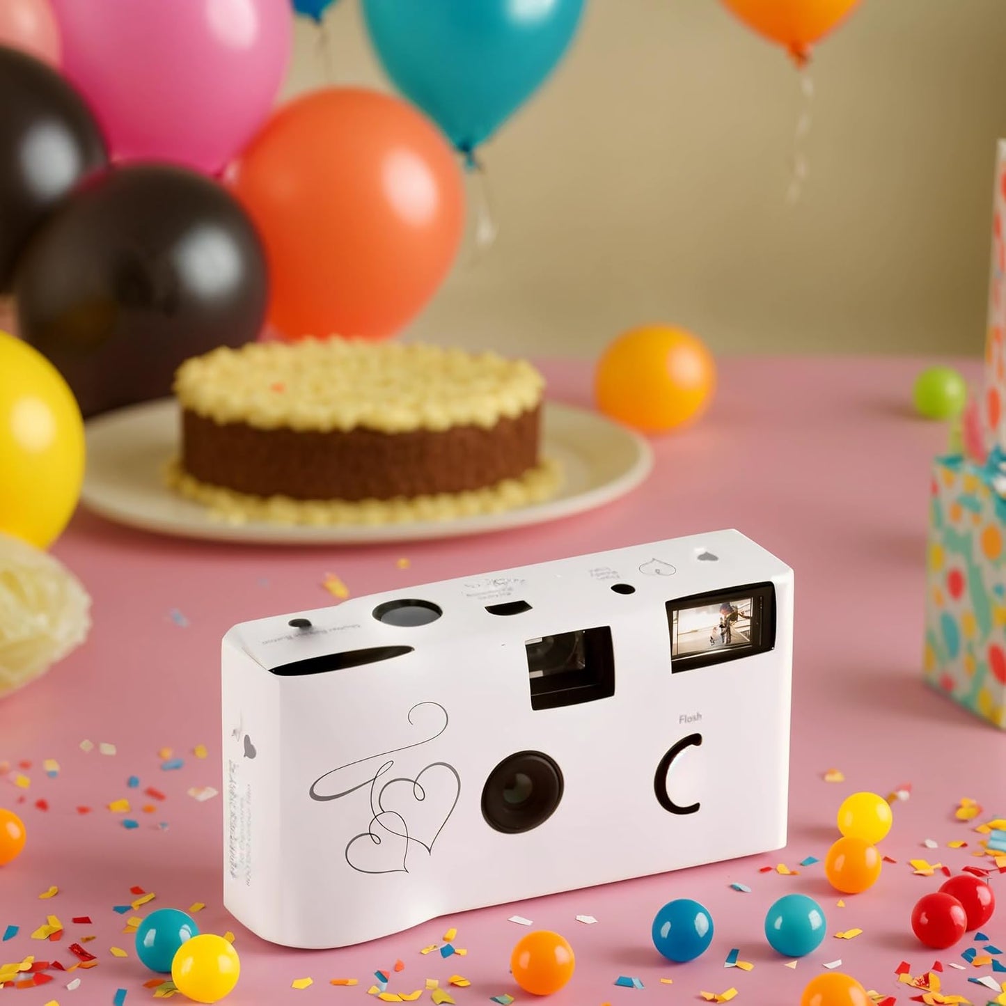 WEDDINGSTAR 35mm Disposable Camera with Flash - Single Use Film Camera for Wedding or Party Favors - Silver Enchanted