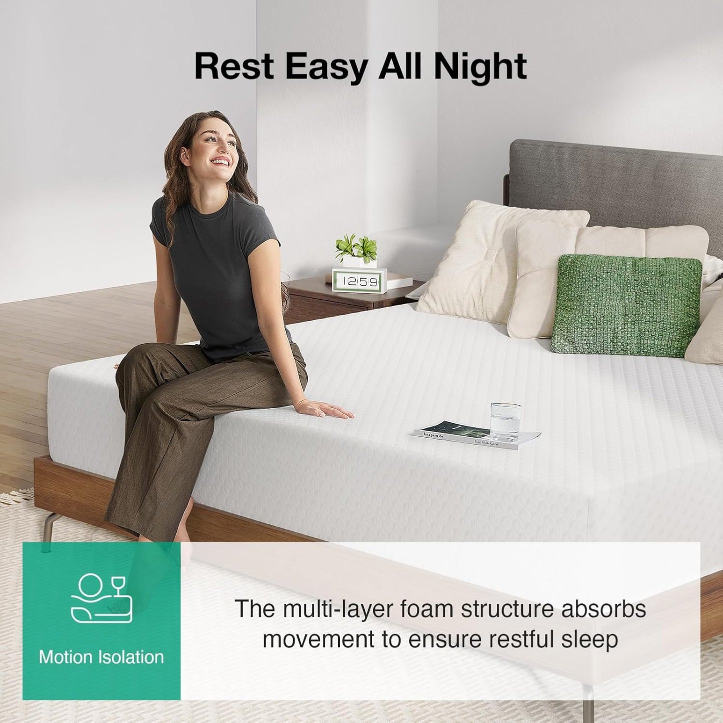 Novilla King Mattress - 12 Inch Memory Foam for Pressure Relief & Cool Sleep | Removable Washable Cover