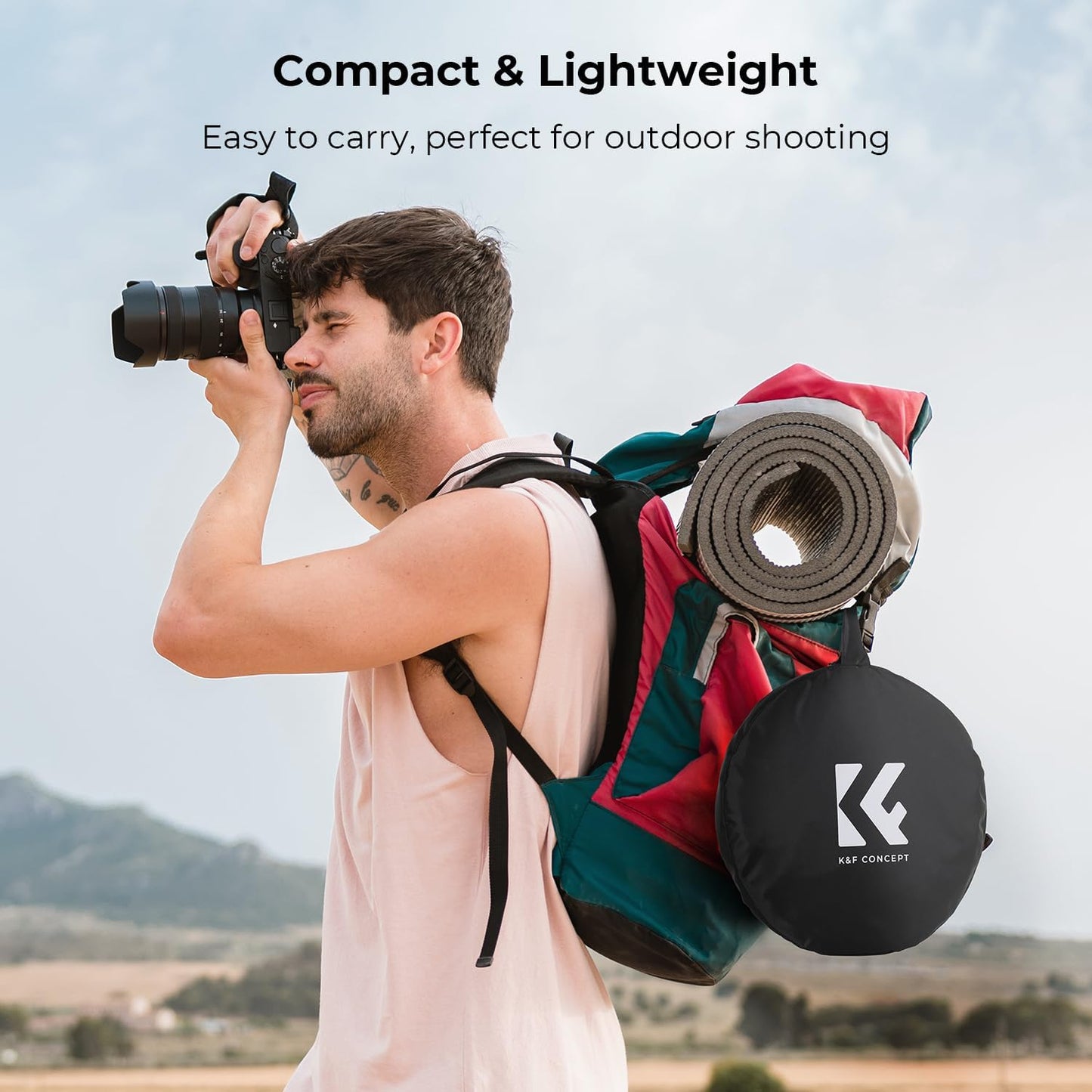 K&F CONCEPT 5-in-1 22" (56cm) Light Reflector Photography Diffuser Collapsible Portable for Studio and Outdoor Lighting