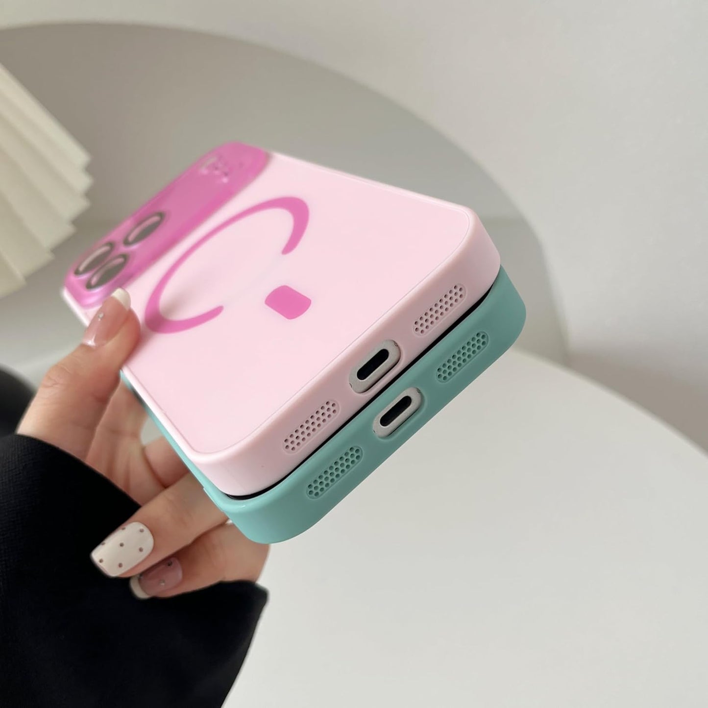 Caseative 17 Crystal Camera Lens Protection Candy Color Magnetic Case for iPhone, Compatible with MagSafe Wireless