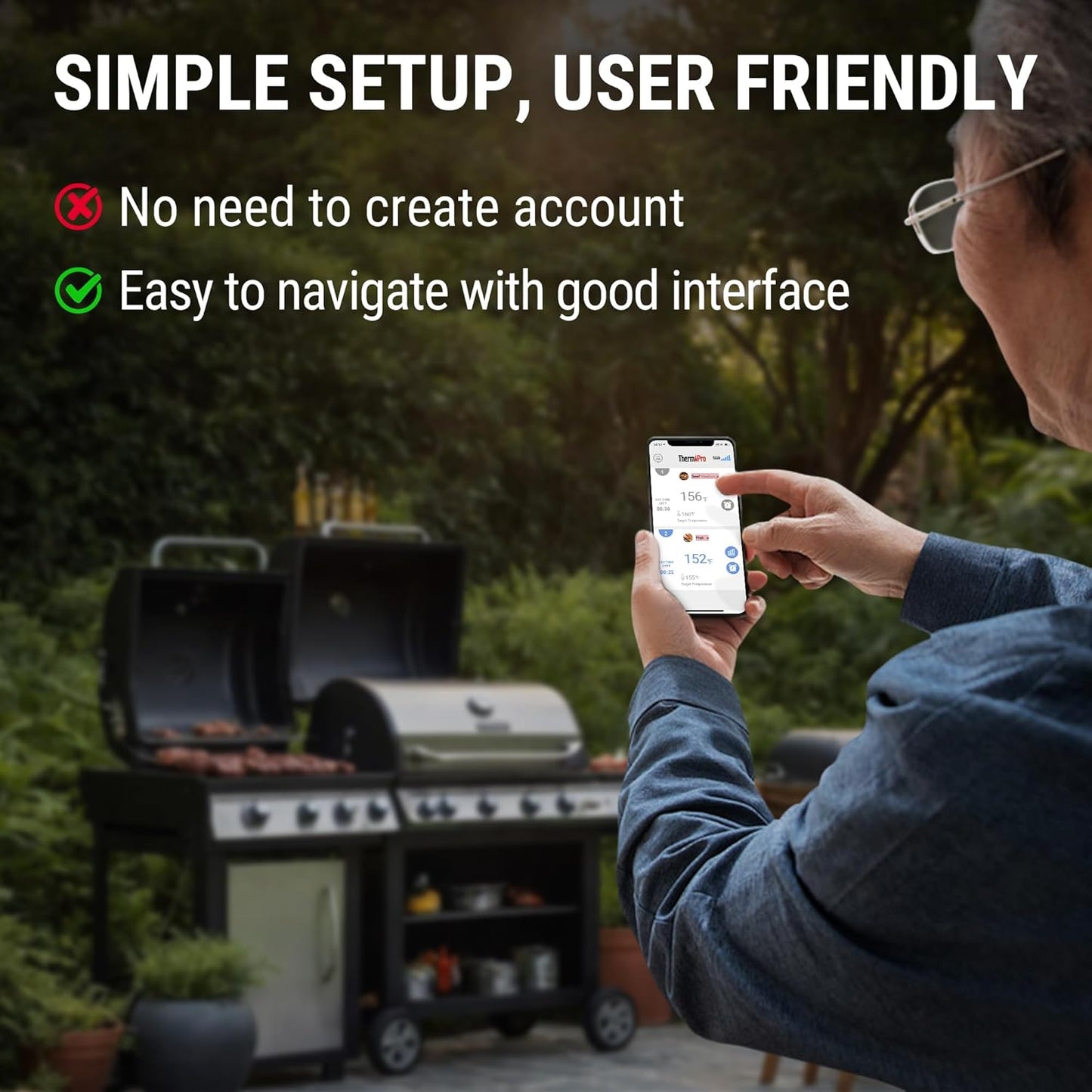 ThermoPro Wireless Meat Thermometer - 650 ft Range, Bluetooth Probes for Grilling & Smoking, Rechargeable BBQ Accessory