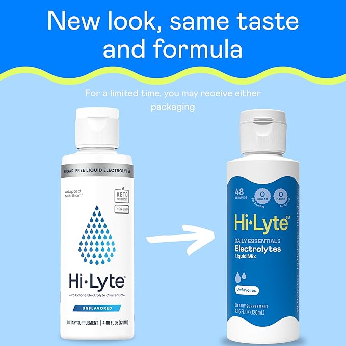 Hi-Lyte Daily Essentials Electrolytes Liquid Mix Unflavored, 144 Servings