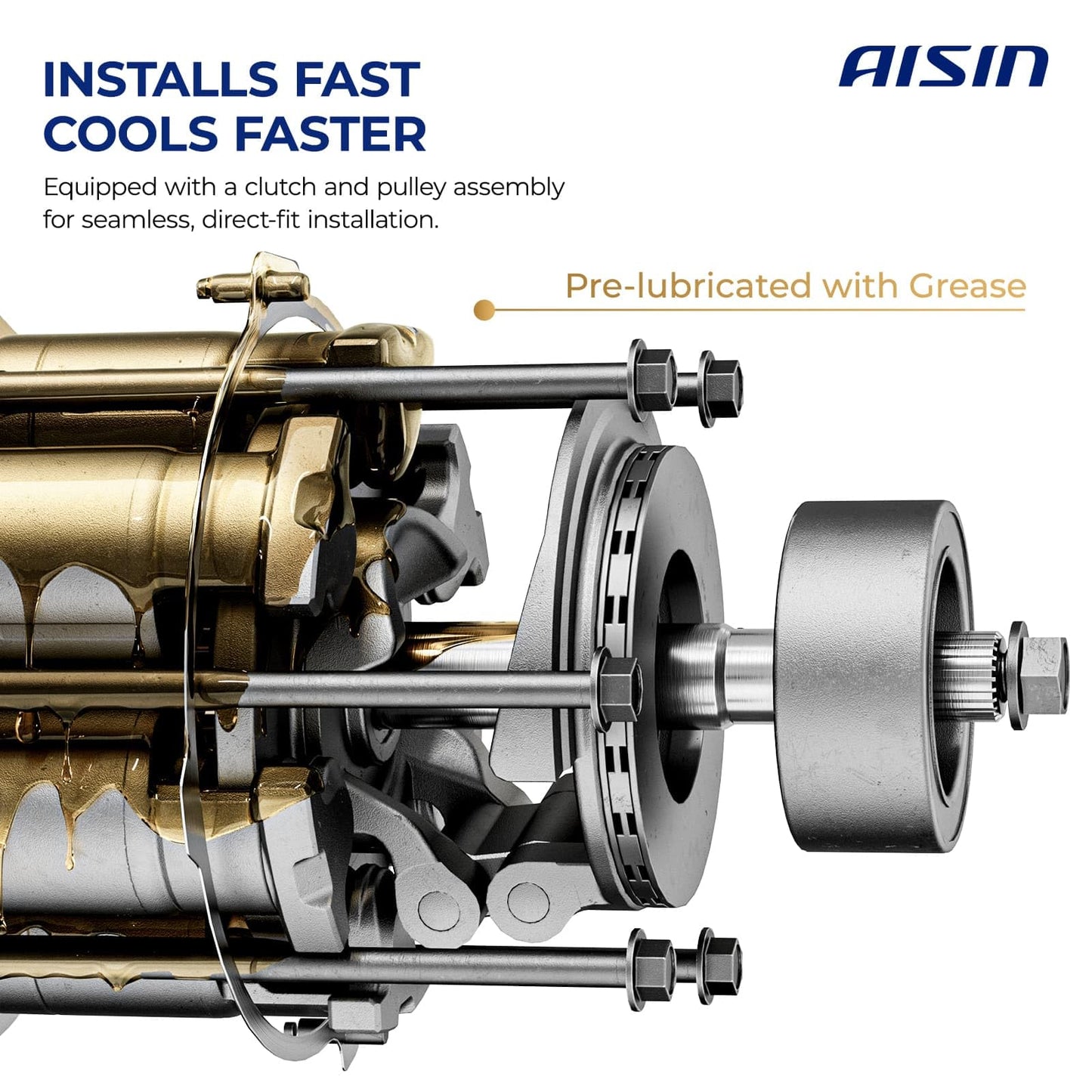 AISIN AFTERMARKET ACCF-00844 Air Conditioner AC Compressor - Compatible with Subaru Forester 2014-2018, Crosstrek 2016-2017, XV Crosstrek 2013-2015, Impreza 2012-2016
