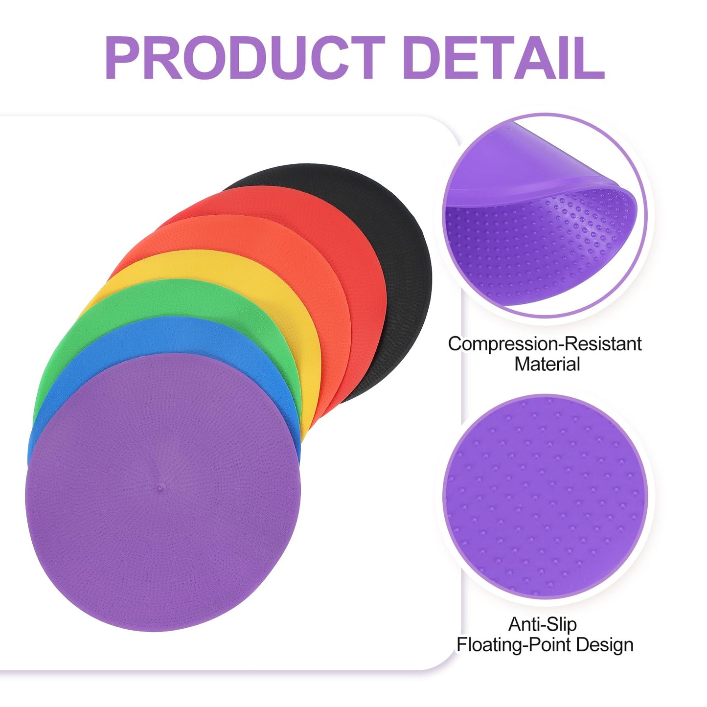 PATIKIL Spot Markers 9 Inch, 6 Pcs Non-Slip Floor Dots Agility Markers Flat Field Cones Poly Dots for Gym PE Speed Training Dance Soccer Basketball Sports, Orange/Purple