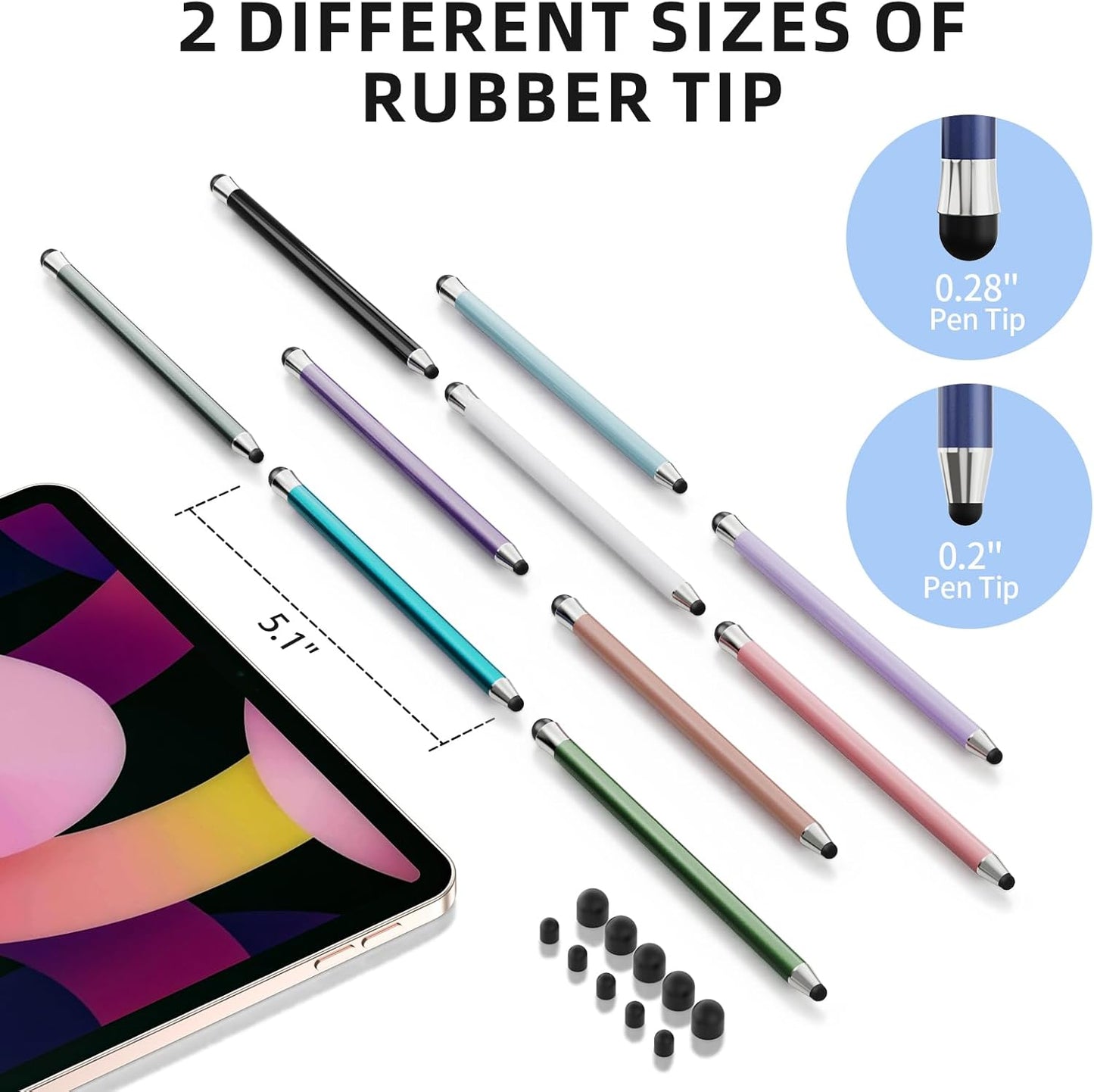 maylofi 10Pcs, 2-in-1 Stylus Pen for Touchscreen High Sensitivity & Precision Stylists pens, Stylus Pen