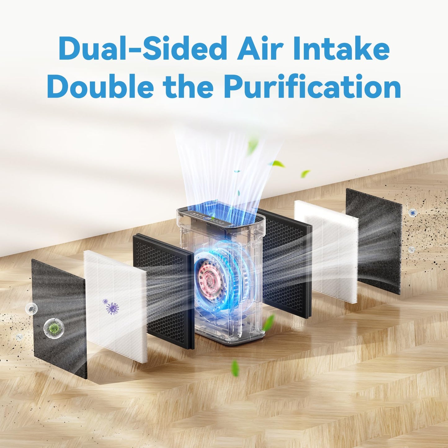 True 13 HEPA Filter Replacement Compatible with MK-AP01 / K2 / AP300 Air Purifier, H13 Grade, High Efficiency Replacement Filters for Pollen, Smoke, Dust, Pet Dander (2 Pack)
