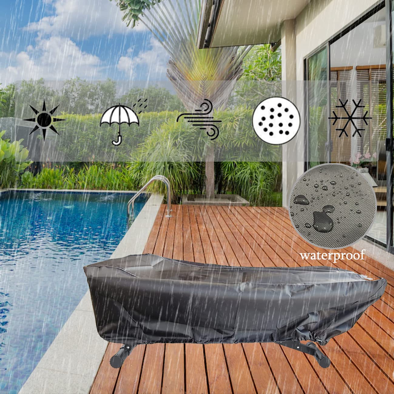 J&C Sit-up Bench Cover 420D Weight Bench Cover Waterproof Outdoor Sit-up Board Cover Workout Bench Cover Weight Bench Cover Outdoor Cover for Exercise Bench Incline Bench Cover Black (60x18x21in)