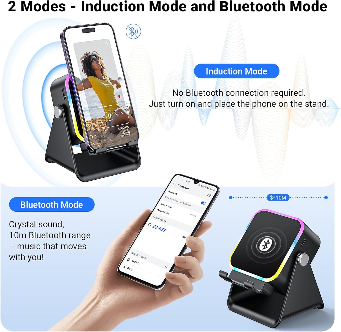 AIKELA 5 1 Induction Speaker with Phone Stand in Wireless Induction Bluetooth Audio for iPhone Android Phone Speakers