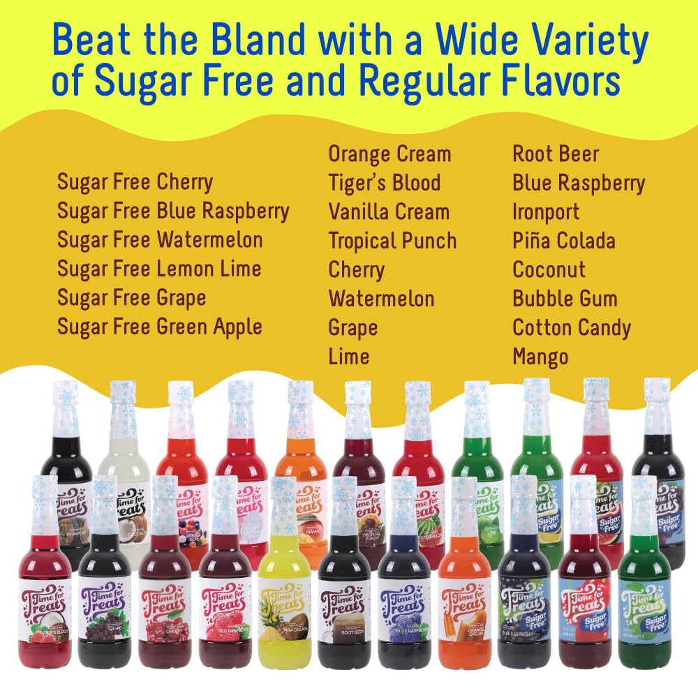 Time for Treats Avalanche Electric Ice Shaver Snow Cone Maker Kit with 3-Pack Syrups - Grape, Red Raspberry, Cherry