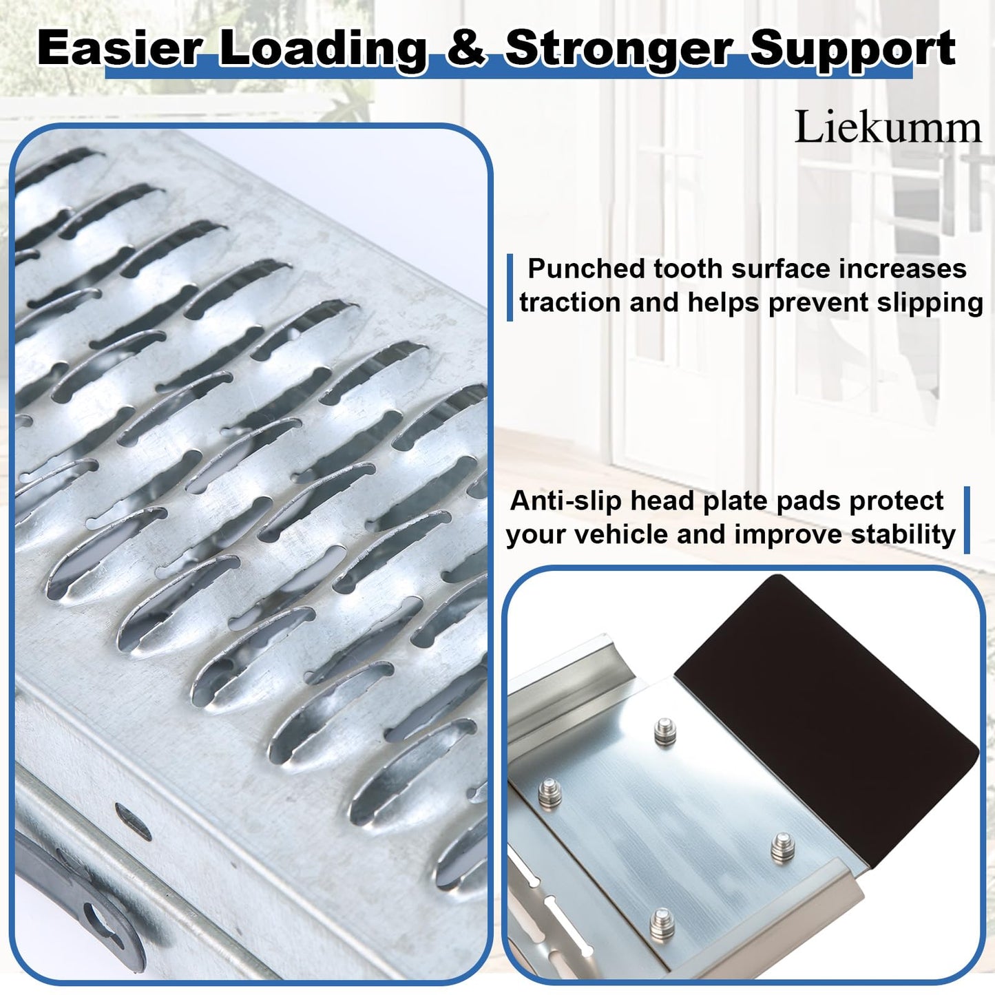 LIEKUMM 83" ATV Ramps 2-Pack, 1000 lbs Capacity Folding Loading Ramps 500 lbs Each, Heavy Duty Truck Ramps for Pickup Trucks, Trailer, Lawn Mower