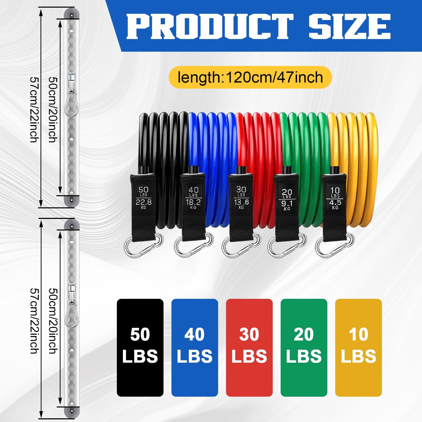 CraftyDream Adjustable Resistance Band Wall Anchor Set, Load Capacity Over 2000 Lbs, 100cm Aluminum Rail with 150lb Bungee Set, for Fitness Bands, Strength Training, Rehabilitation, and Home Exercise