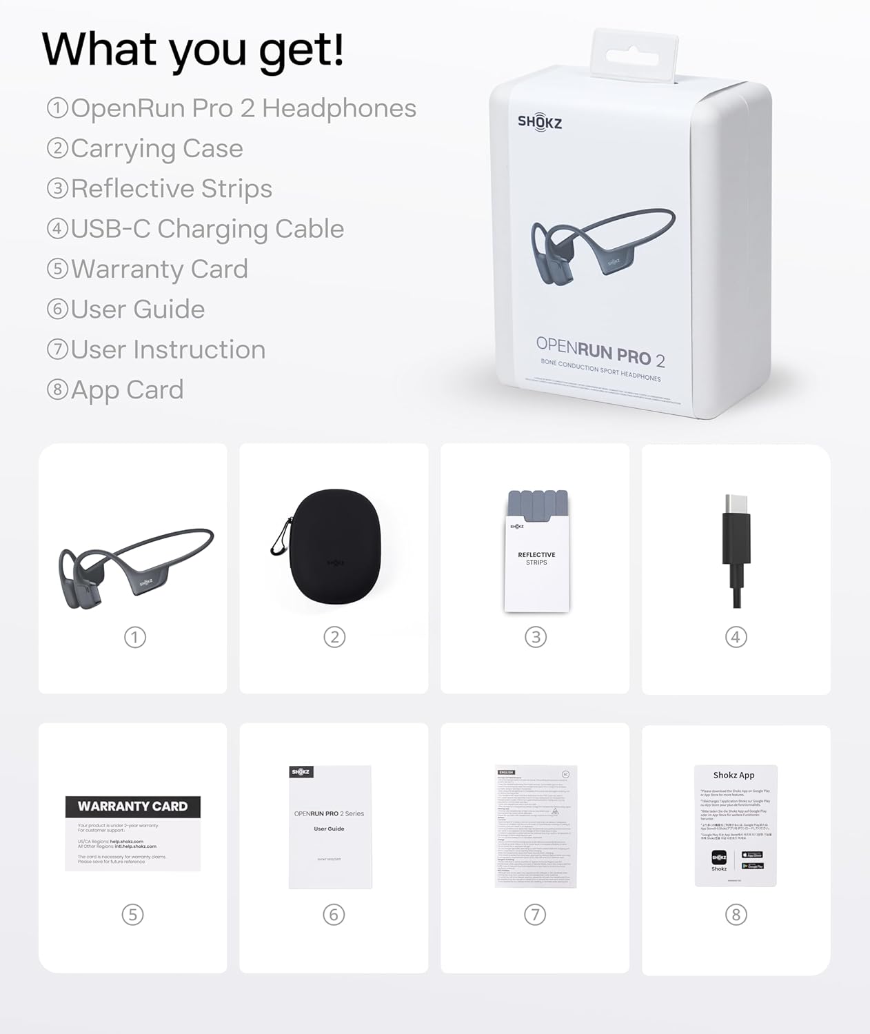 SHOKZ OpenRun Pro 2 - Bone Conduction Headphones | Wireless Sport Earphones with Deep Bass & Sweat Resistance