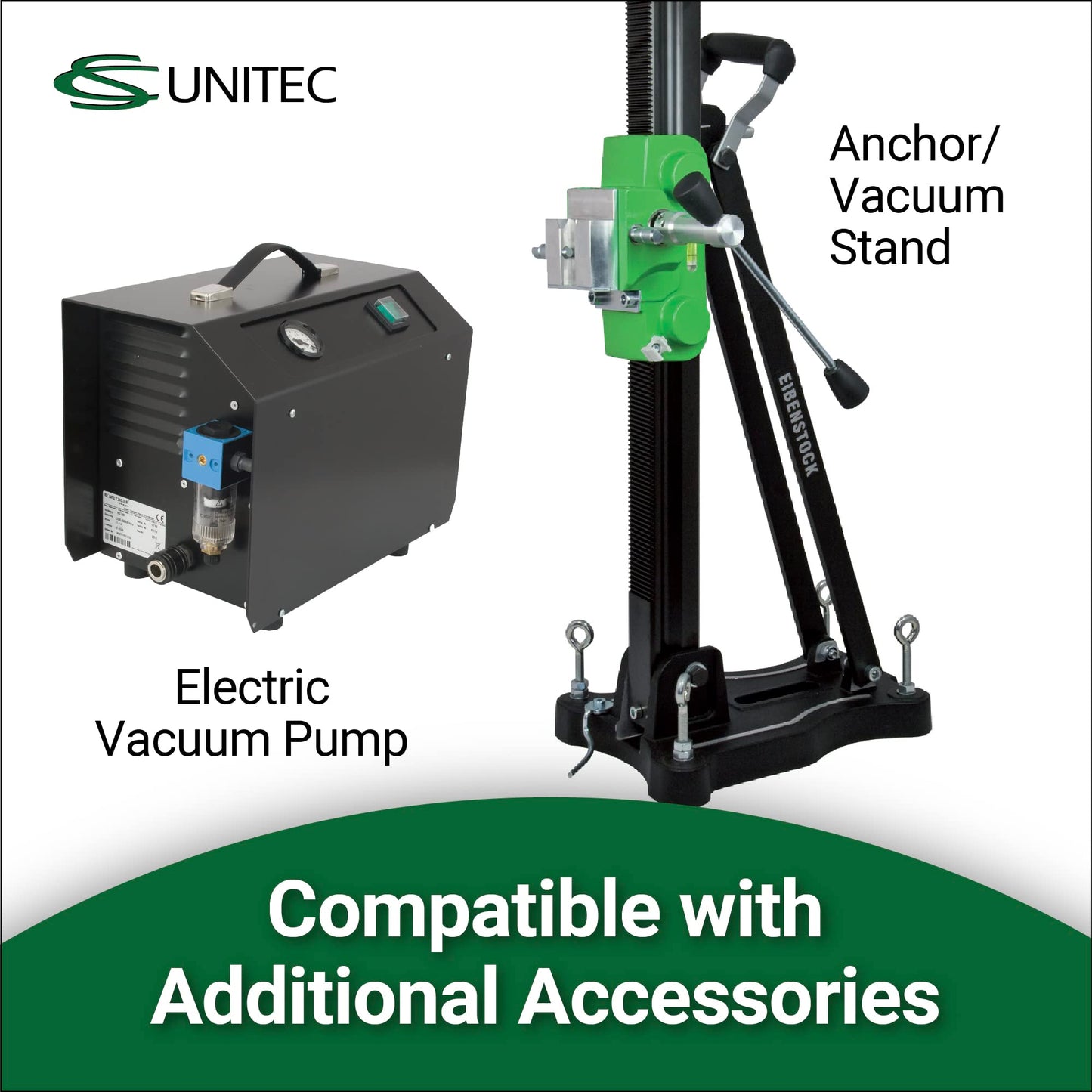 CS Unitec | ETN 162/3 P | 6-3/8" Capacity, 3-Speed Gear, 110 V Wet & Dry Diamond Concrete Core Drill. For Concrete, Brick, Block, and Stone. - Made in Germany