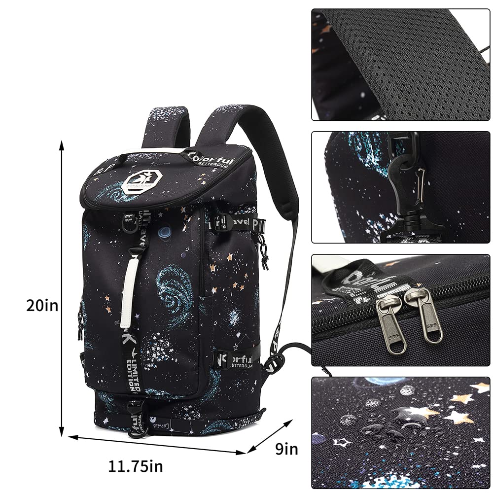 Kalesi Cool Gym Duffle Bag Backpack 4-Way Waterproof with Shoes Compartment for travel Sport Hiking laptop Lightweight
